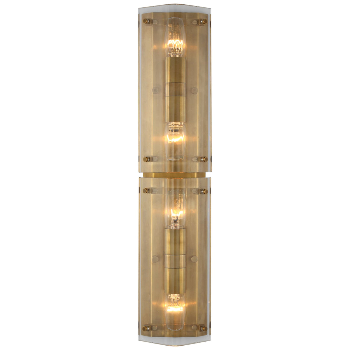 AERIN Clayton 25" Wall Sconce in Crystal and Hand-Rubbed Antique Brass W5.5'' x H25.5" x E4"