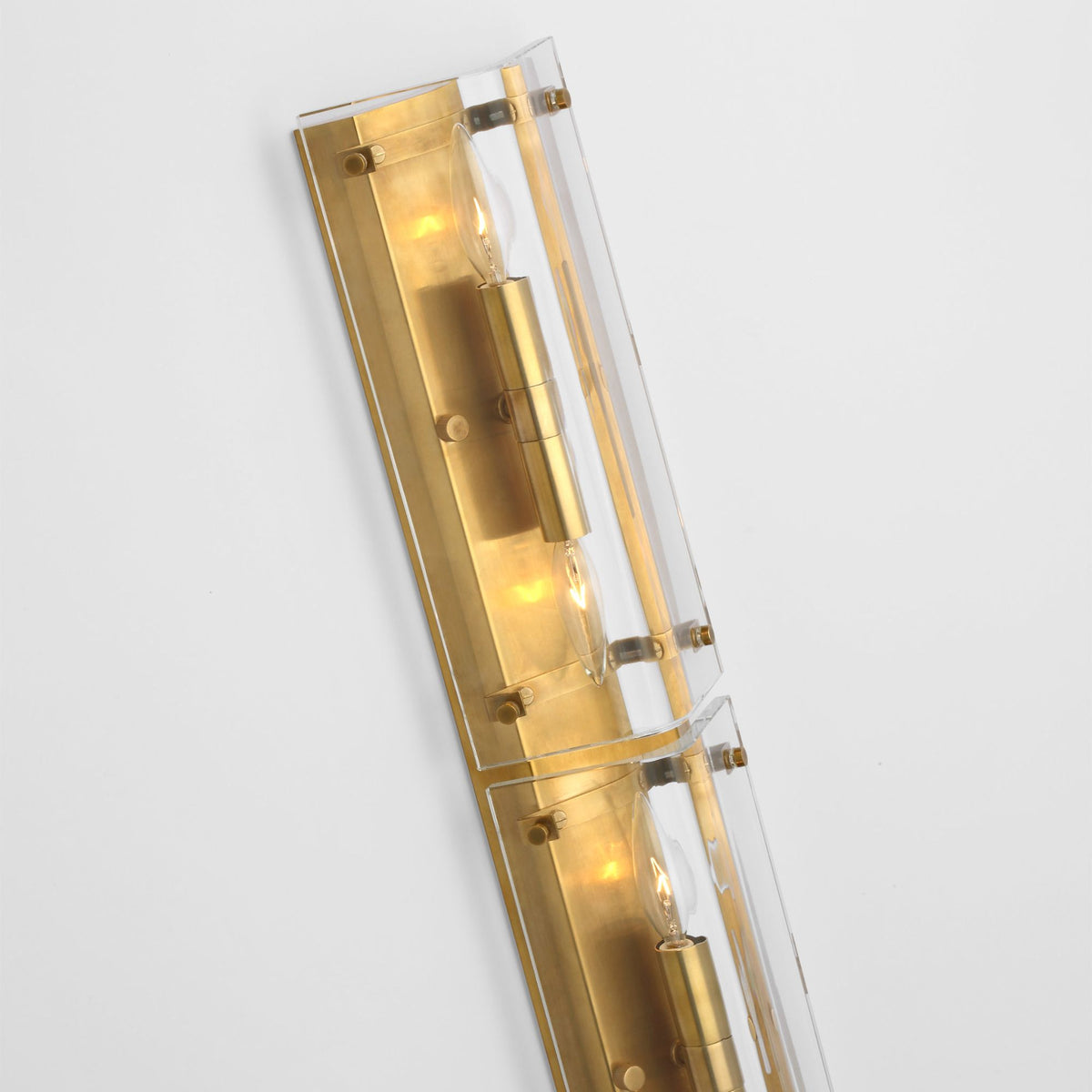 AERIN Clayton 25" Wall Sconce in Crystal and Hand-Rubbed Antique Brass W5.5'' x H25.5" x E4"