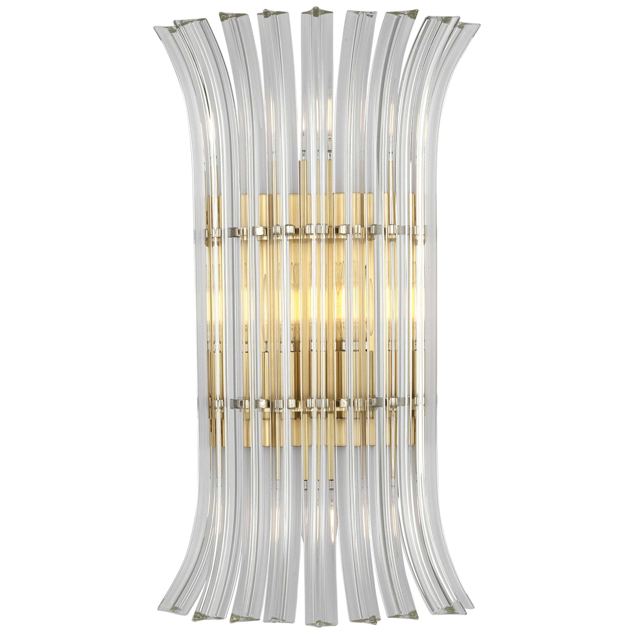 AERIN Rhine 21" Sconce in Hand-Rubbed Antique Brass with Crystal Wall Light W11.75" x H20.75"