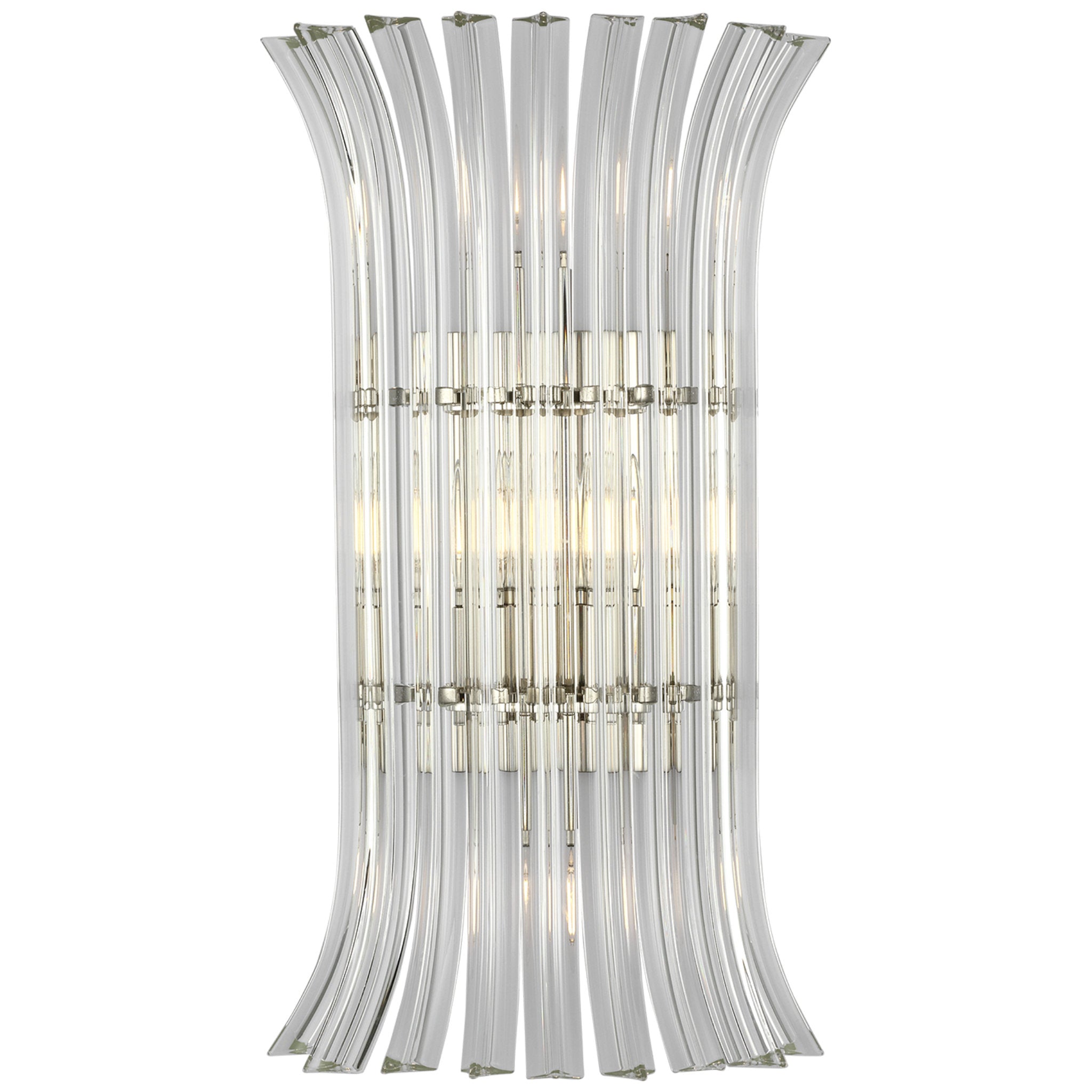 AERIN Rhine 21" Sconce in Polished Nickel with Crystal Wall Light W11.75" x H20.75"