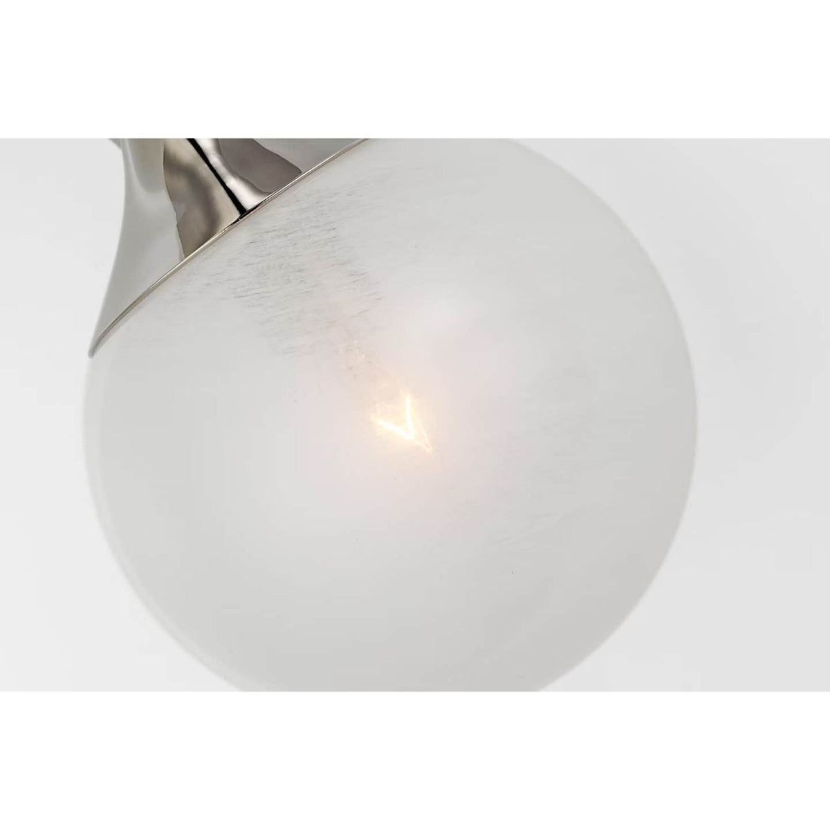 AERIN Cristol Small Double Sconce in Polished Nickel with White Glass W6" x H15.75" x E6.25"
