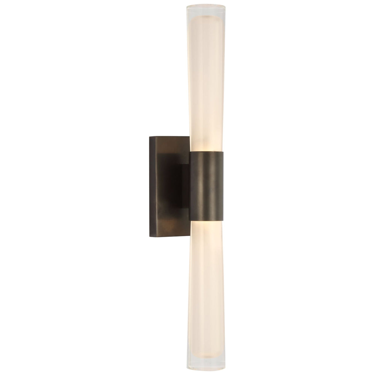 AERIN Brenta Single Sconce in Bronze with White Glass W3.5" x H18.5" x E3.75"