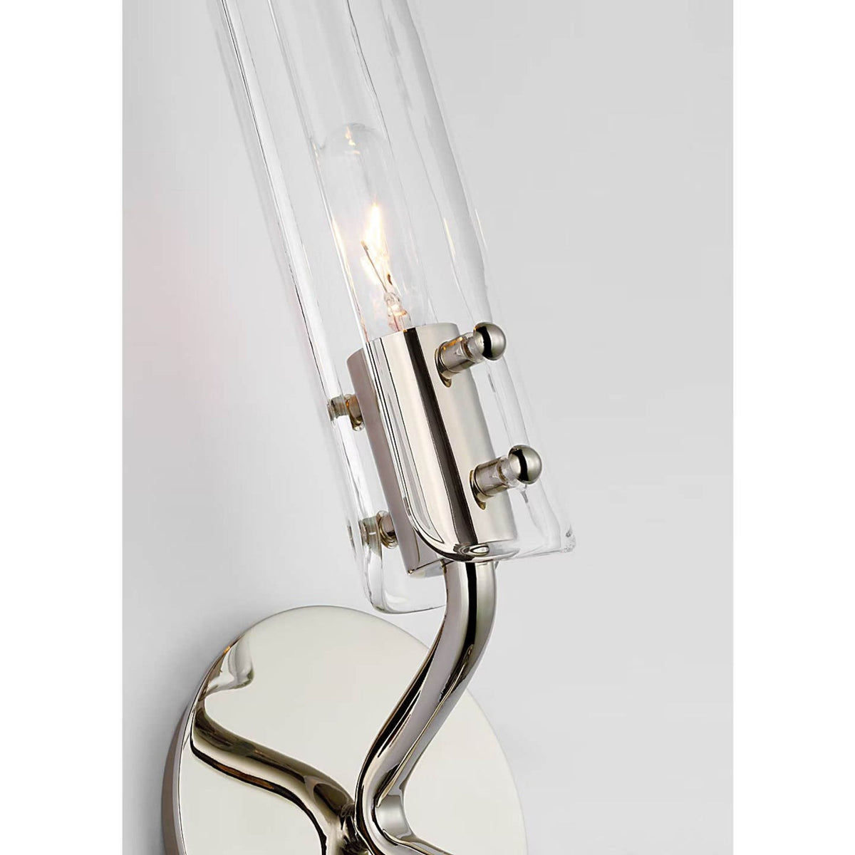 AERIN Casoria 23" Linear Sconce in Polished Nickel with Clear Glass W4.75" x H23.5" x E4.25"