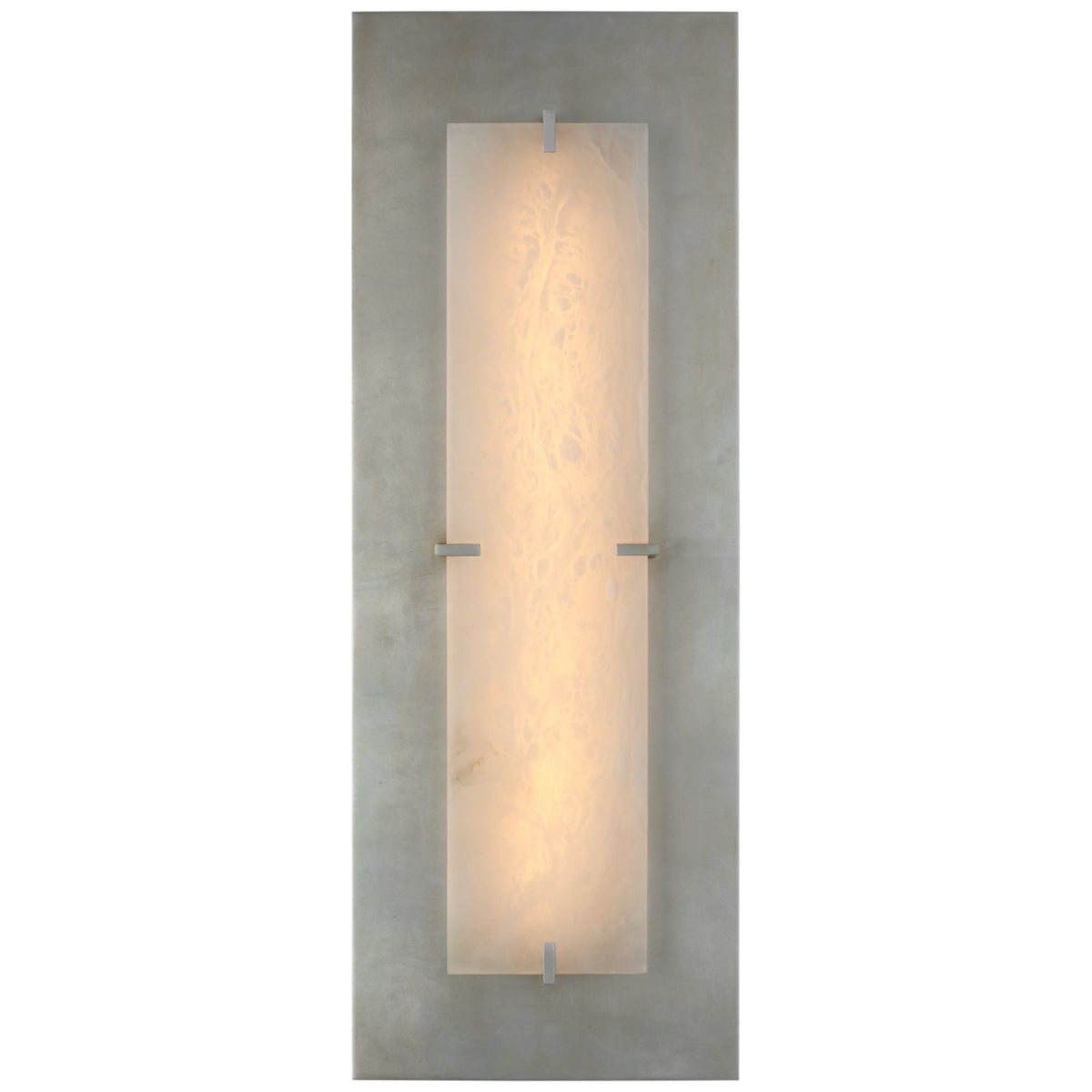 AERIN Dominica Large Rectangle Sconce in Burnished Silver Leaf and Alabaster W10" x H27.5" x E3"