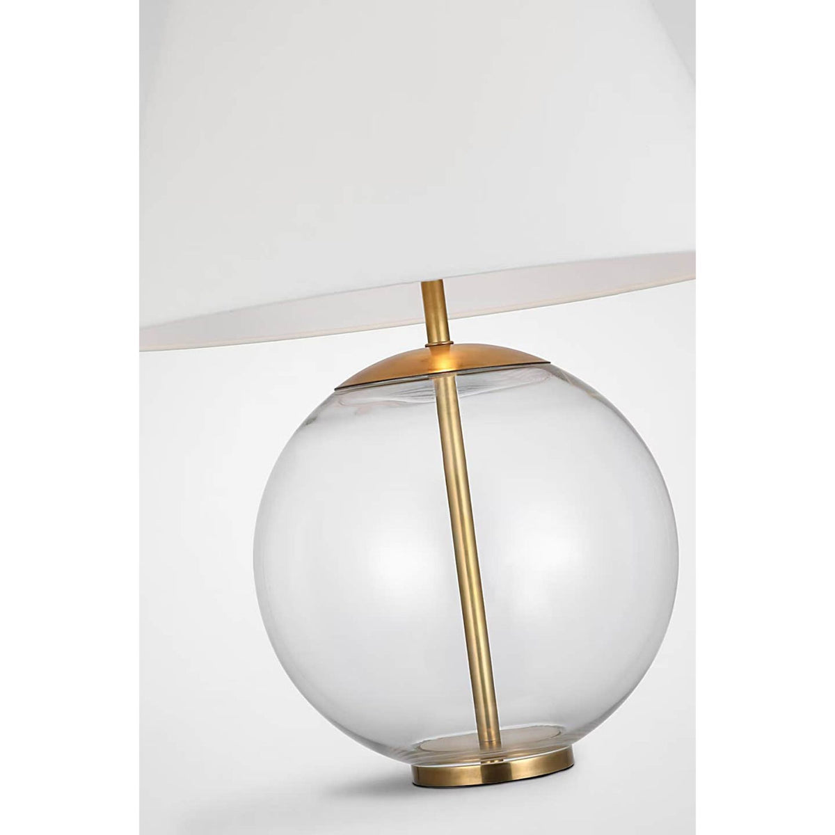 AERIN Morton Large Table Lamp in Clear Glass with Linen Shade W23" x H30.5"
