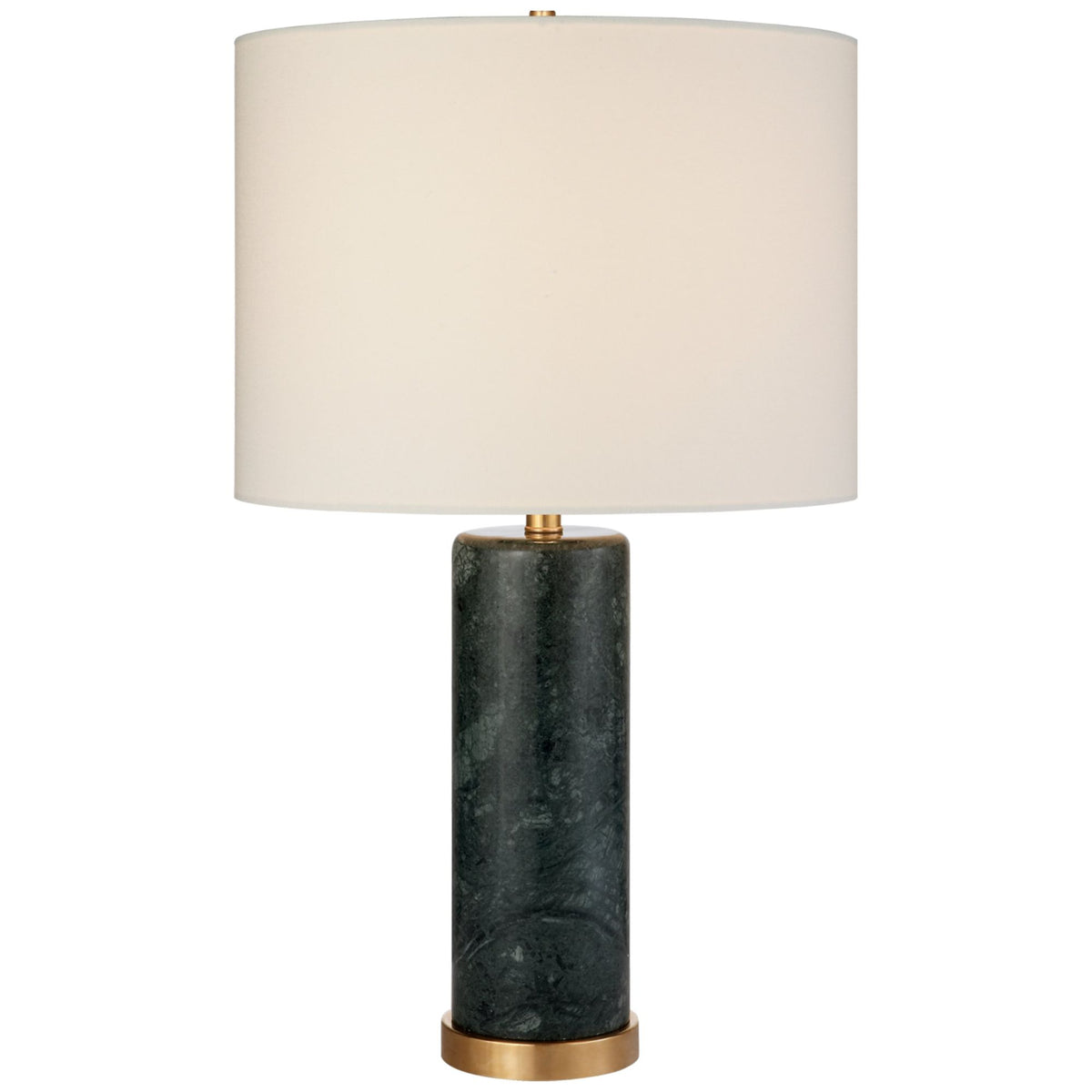 AERIN Cliff Table Lamp in Green Marble with Linen Shade W17" x H30"