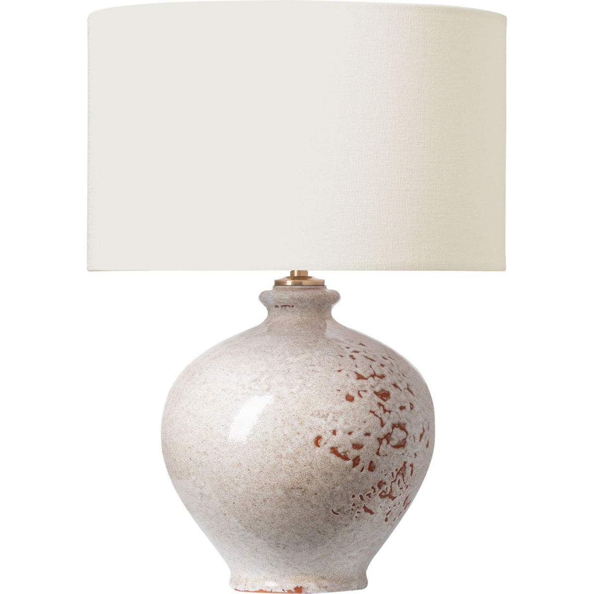 AERIN Gaios 13" Cordless Accent Lamp in Pharaoh White with Linen Shade W9" x H12.5"