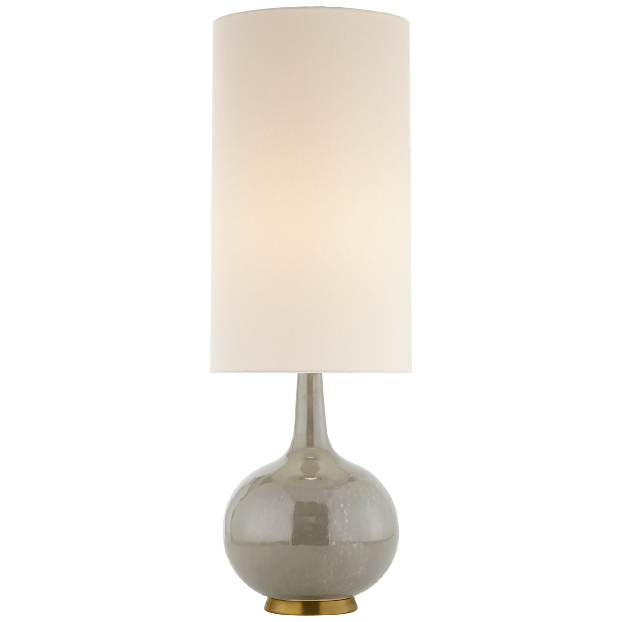 AERIN Hunlen Cordless Table Lamp in Shellish Gray with Linen Shade W8.5" x H25.25"