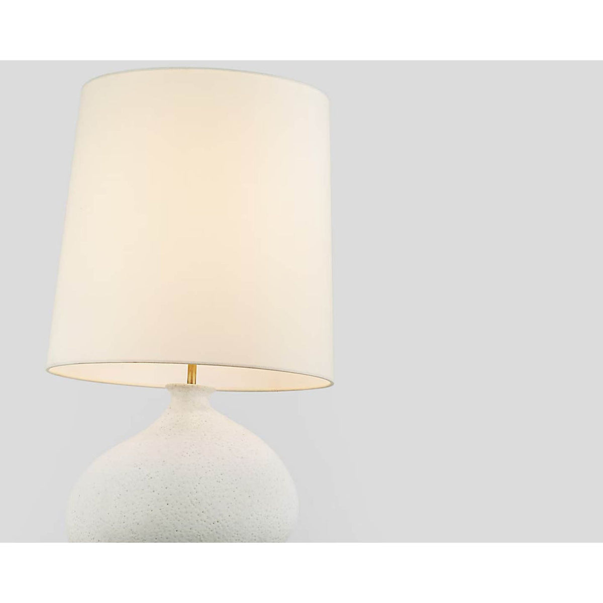 AERIN Celia Large Right Table Lamp in Marion White with Linen Shade W16.5" x H28.75"