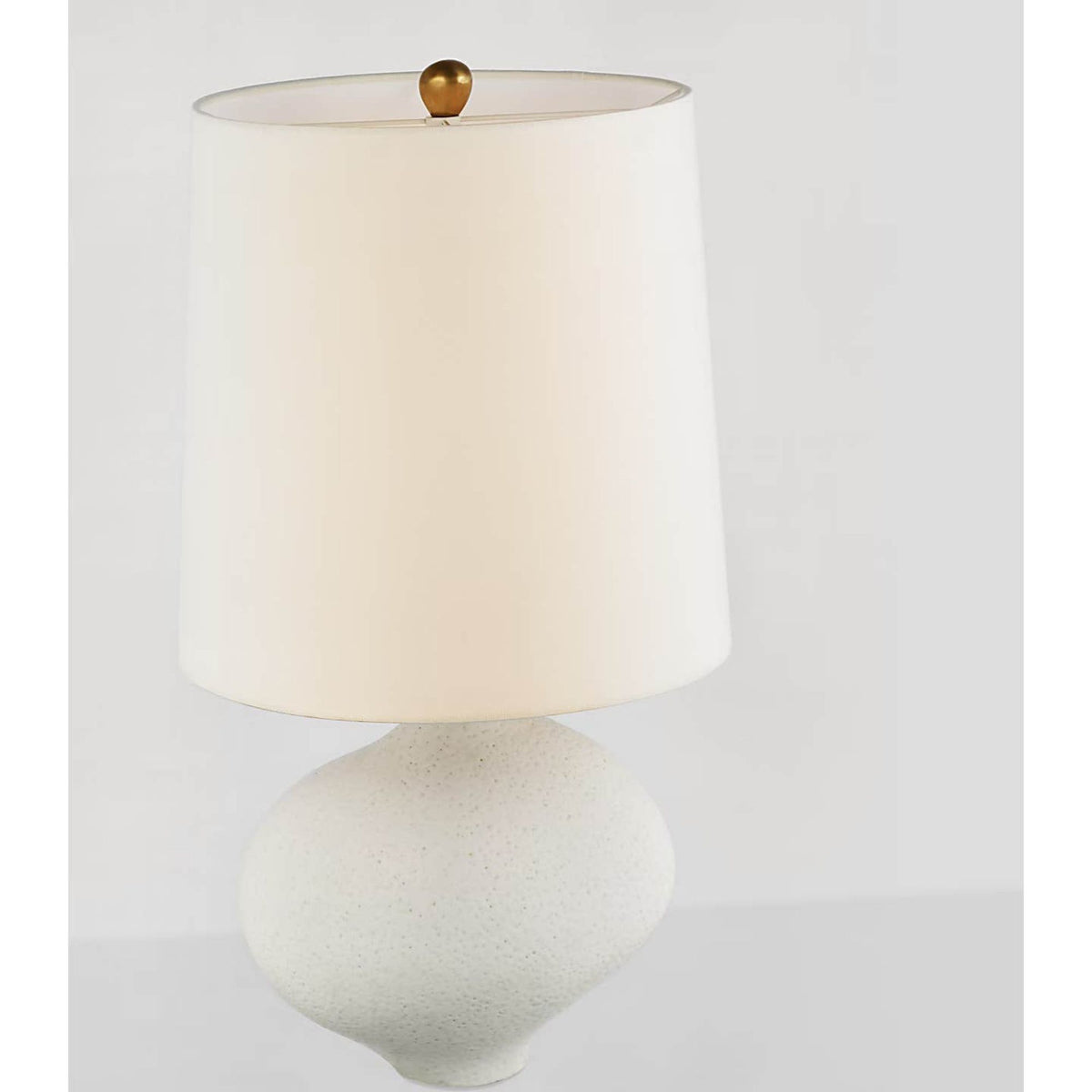 AERIN Celia Large Right Table Lamp in Marion White with Linen Shade W16.5" x H28.75"