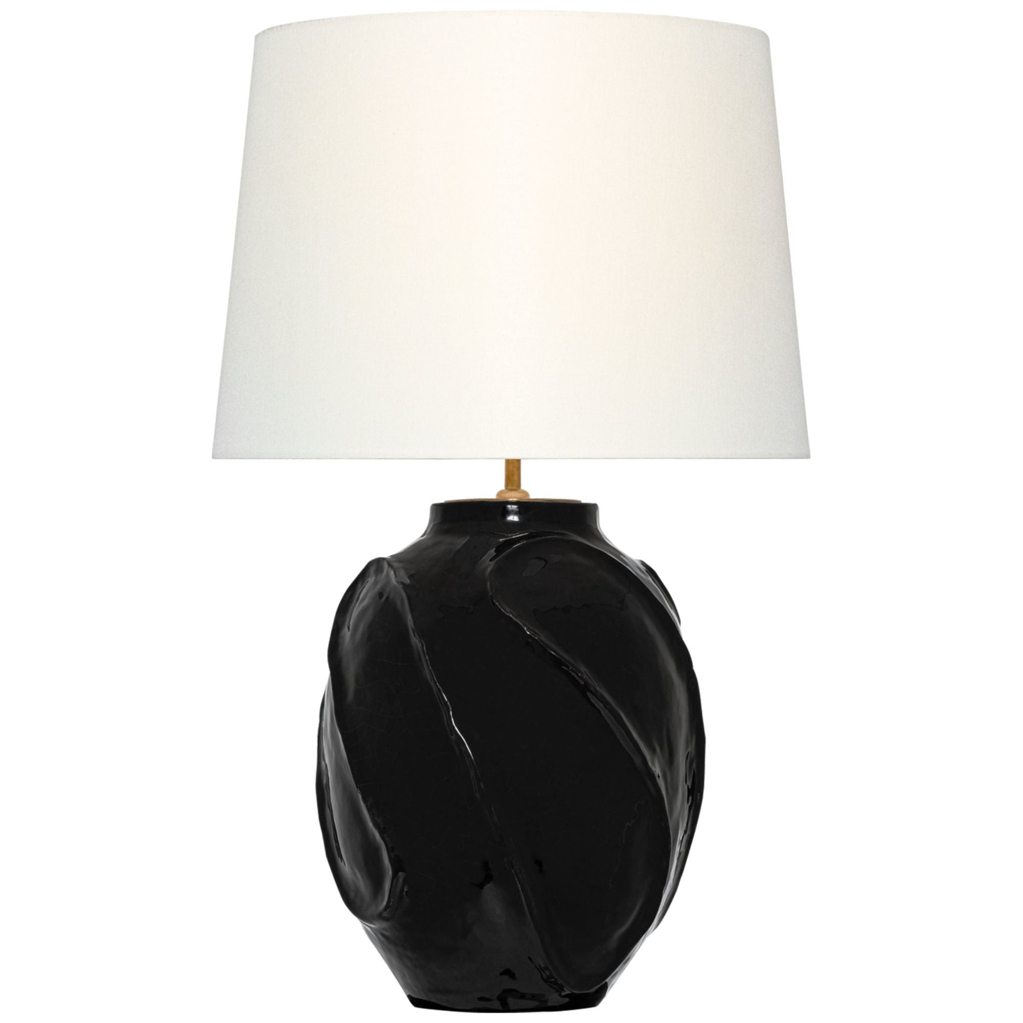 AERIN Idalia 28" Sculpted Table Lamp in Raven Black with Linen Shade W17" x H28.25"