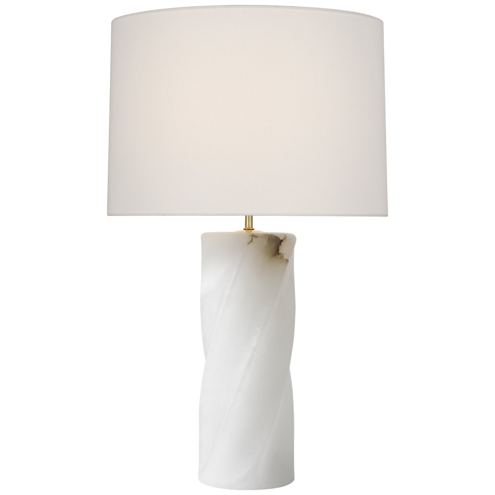 AERIN Ripley 29" Torsade Table Lamp in Alabaster with Linen Shade W17" x H28.5"
