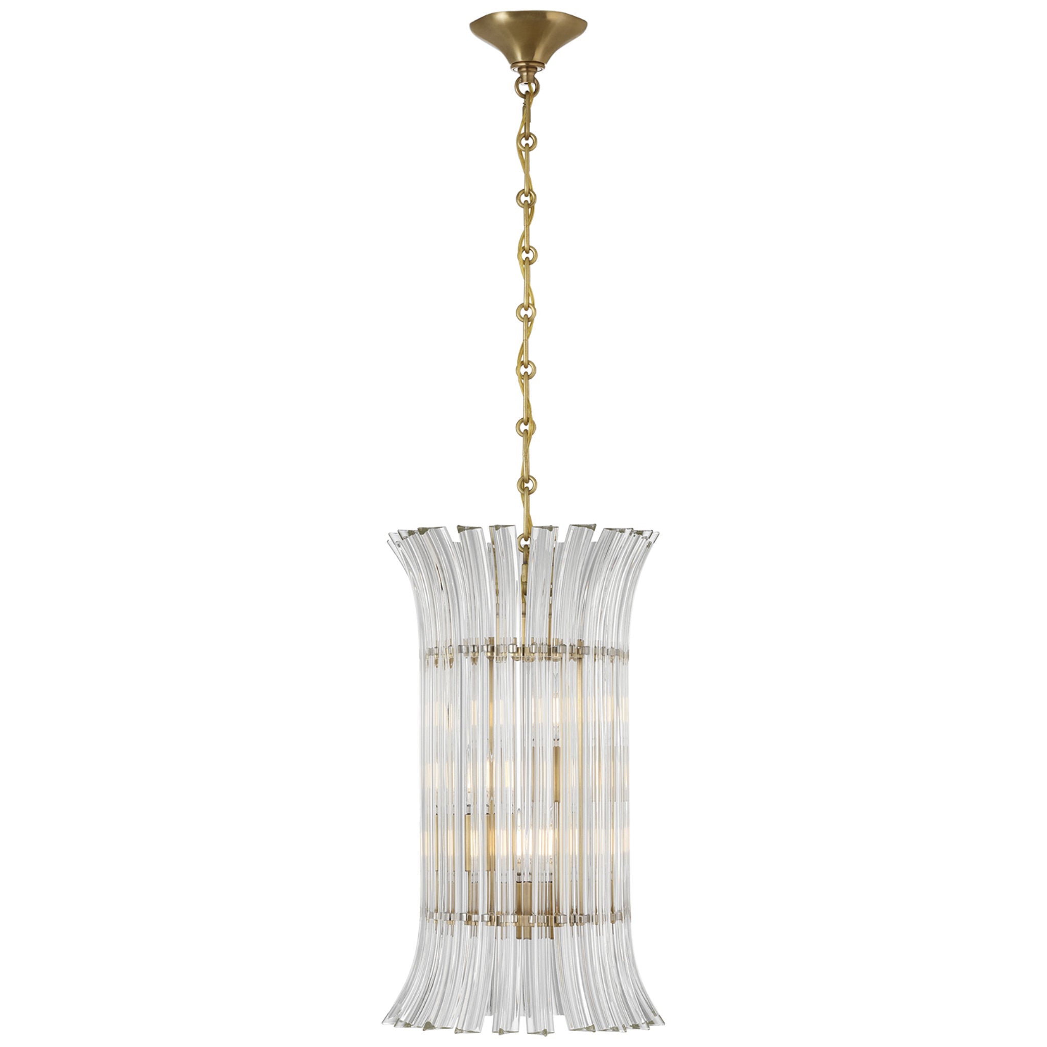 AERIN Rhine 12" Pendant in Hand-Rubbed Antique Brass with Crystal Ceiling Light W12" x H20.75"