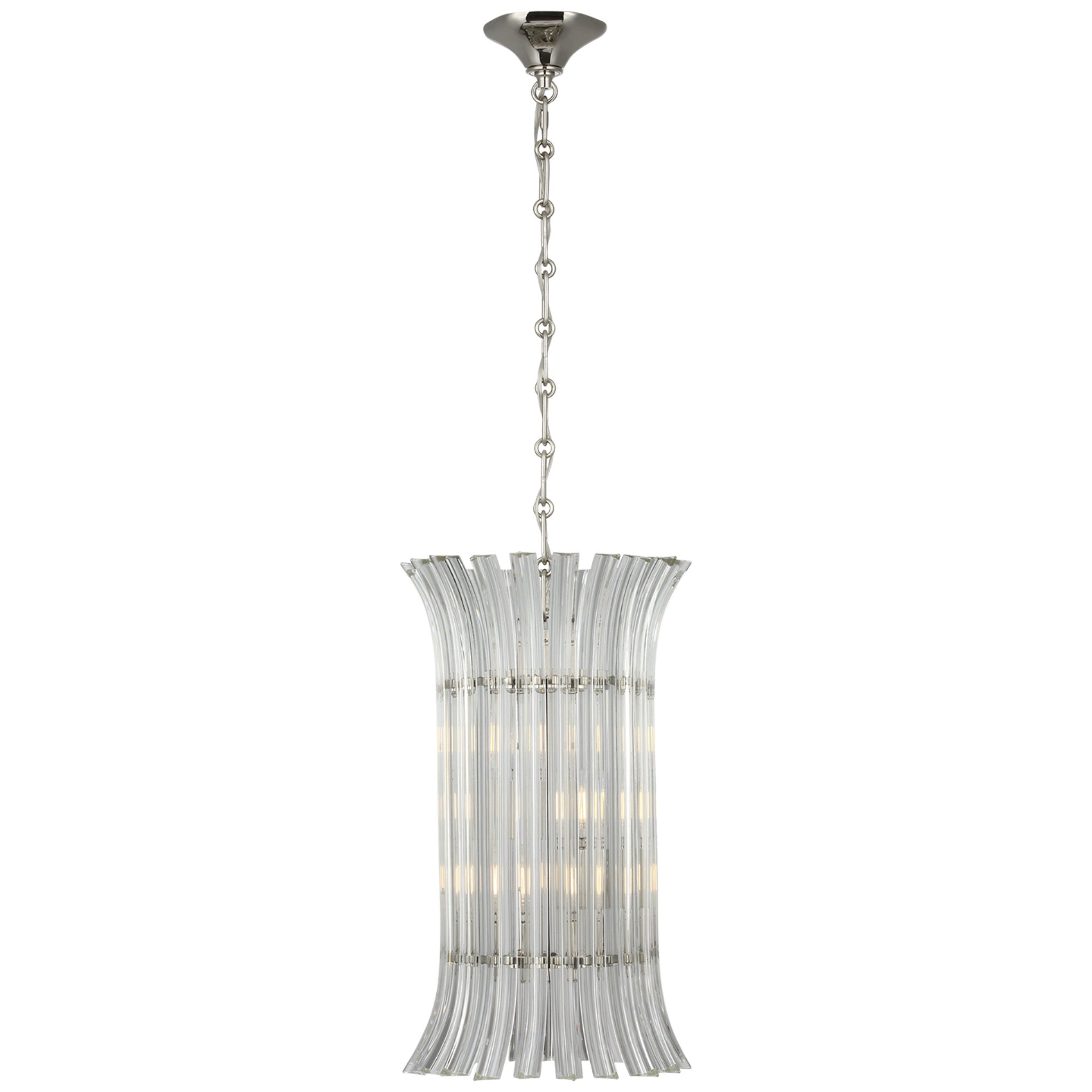 AERIN Rhine 12" Pendant in Polished Nickel with Crystal Ceiling Light W12" x H20.75"