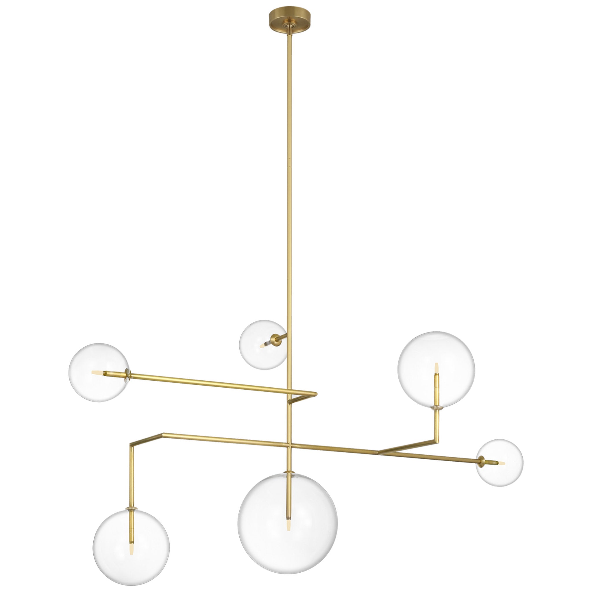 AERIN Linnea 59"  Chandelier  in Hand-Rubbed Antique Brass with Clear Glass Ceiling Light W58.75"
