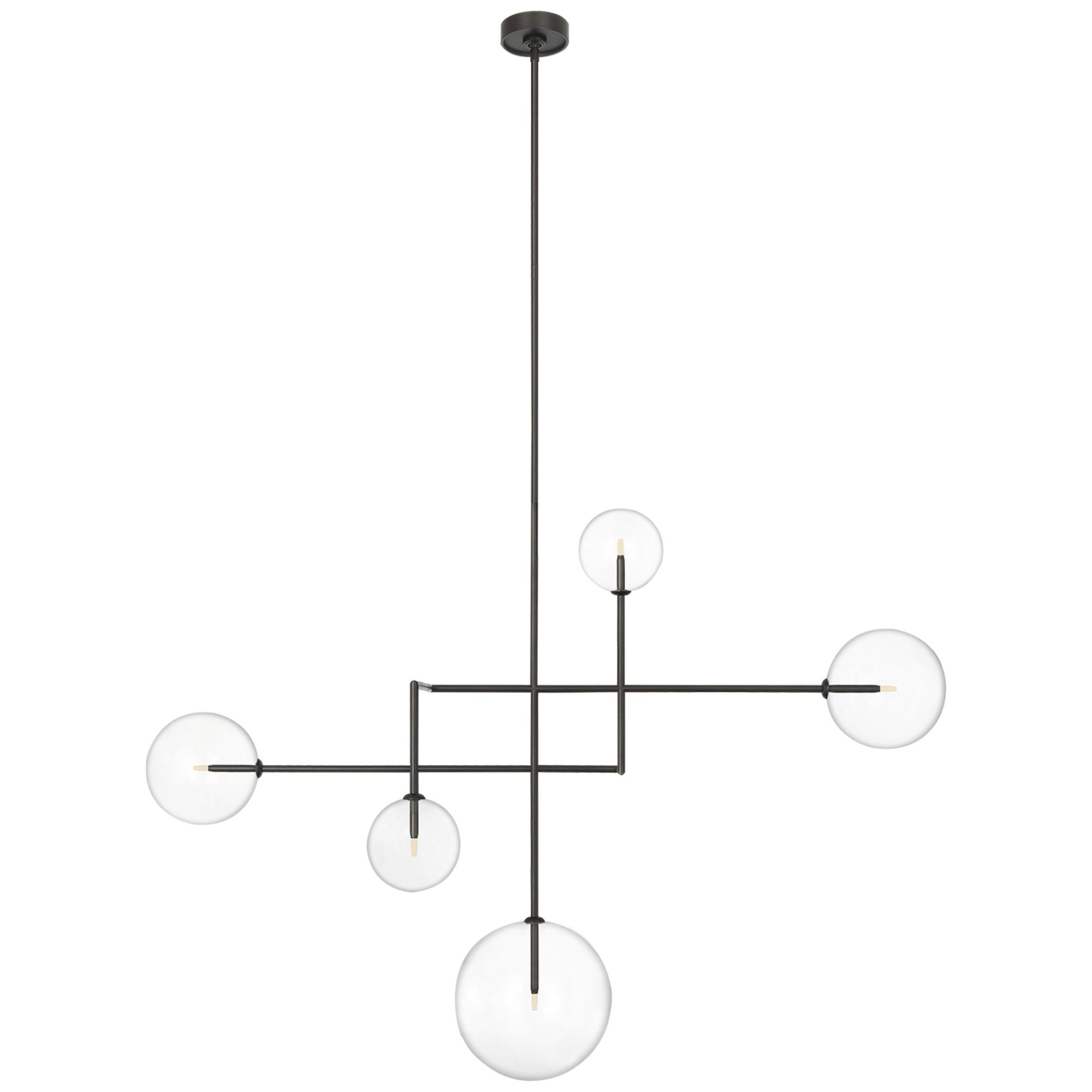 AERIN Linnea 57"  Chandelier  in Modern Iron with Clear Glass Ceiling Light W56.5"