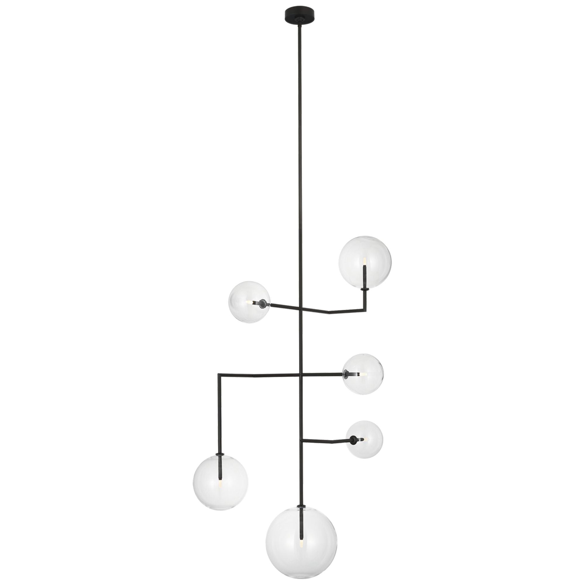 AERIN Linnea 26"  Entry Chandelier  in Modern Iron with Clear Glass Ceiling Light W27.5"