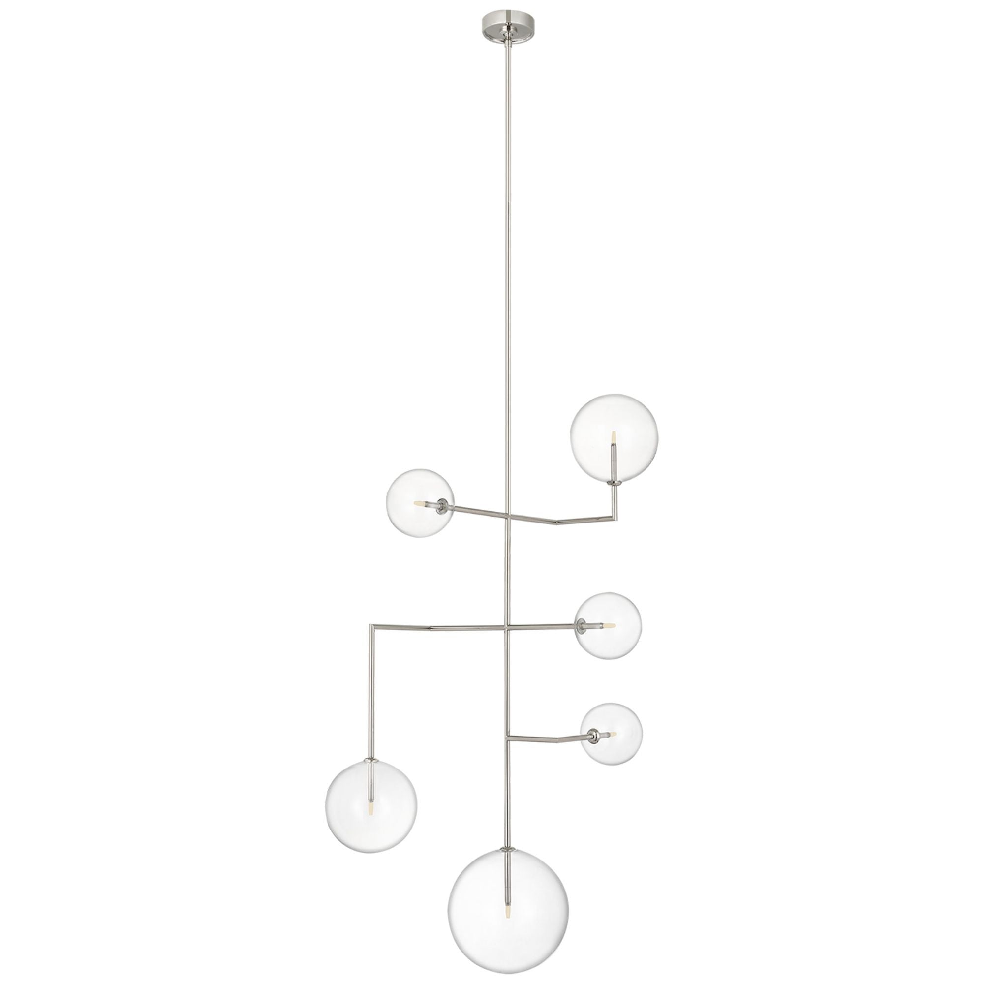 AERIN Linnea 26"  Entry Chandelier  in Polished Nickel with Clear Glass Ceiling Light W27.5"