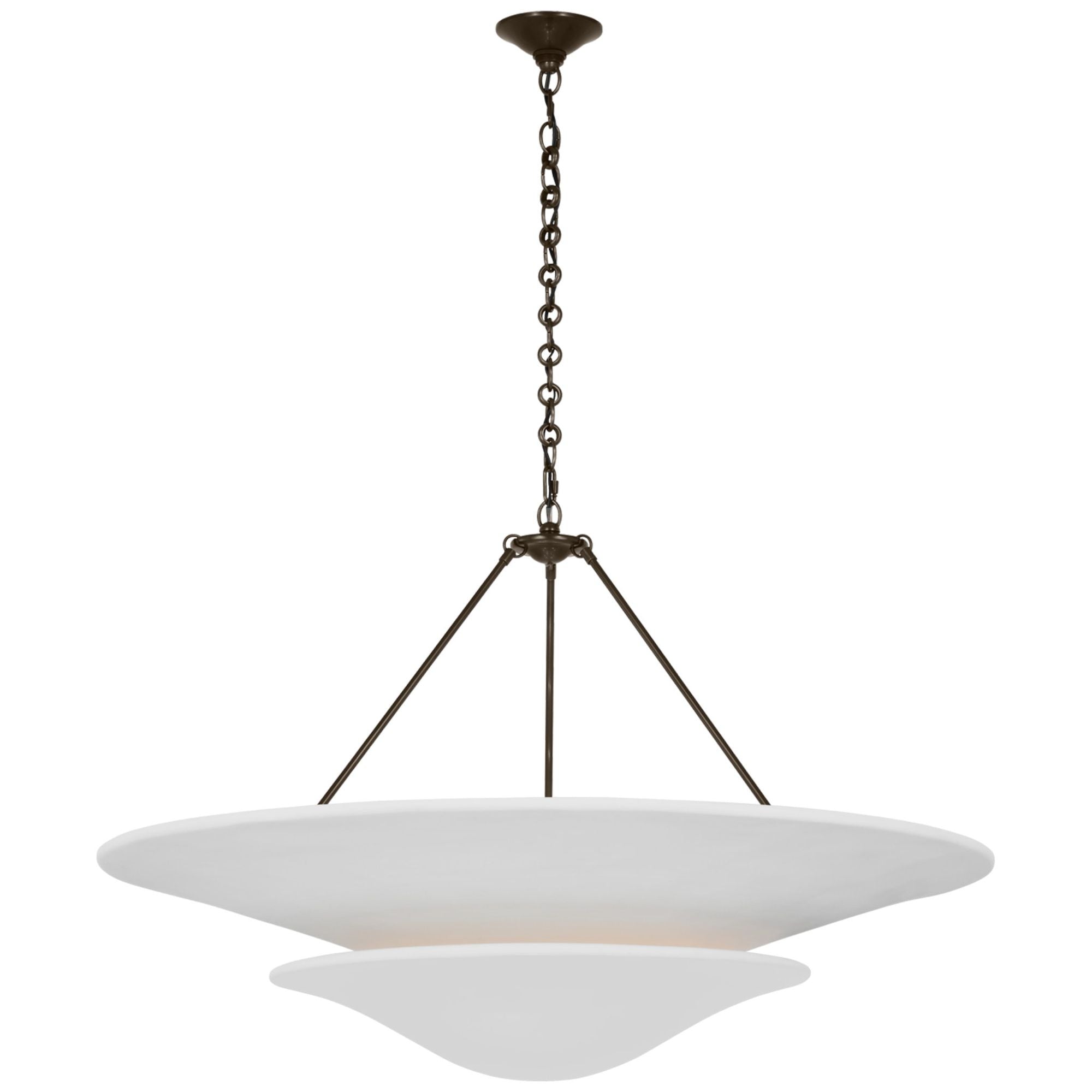 AERIN Mollino 40" Chandelier  in Bronze with Plaster White Shade Ceiling Light W40" x H26.5"