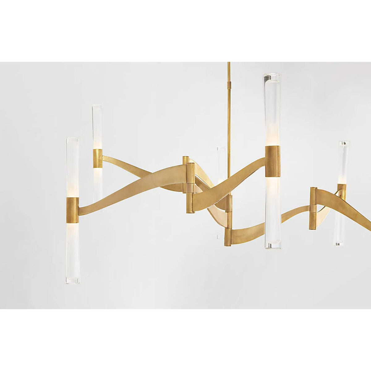AERIN Brenta Grande Chandelier in Hand-Rubbed Antique Brass with White Glass W54.5"