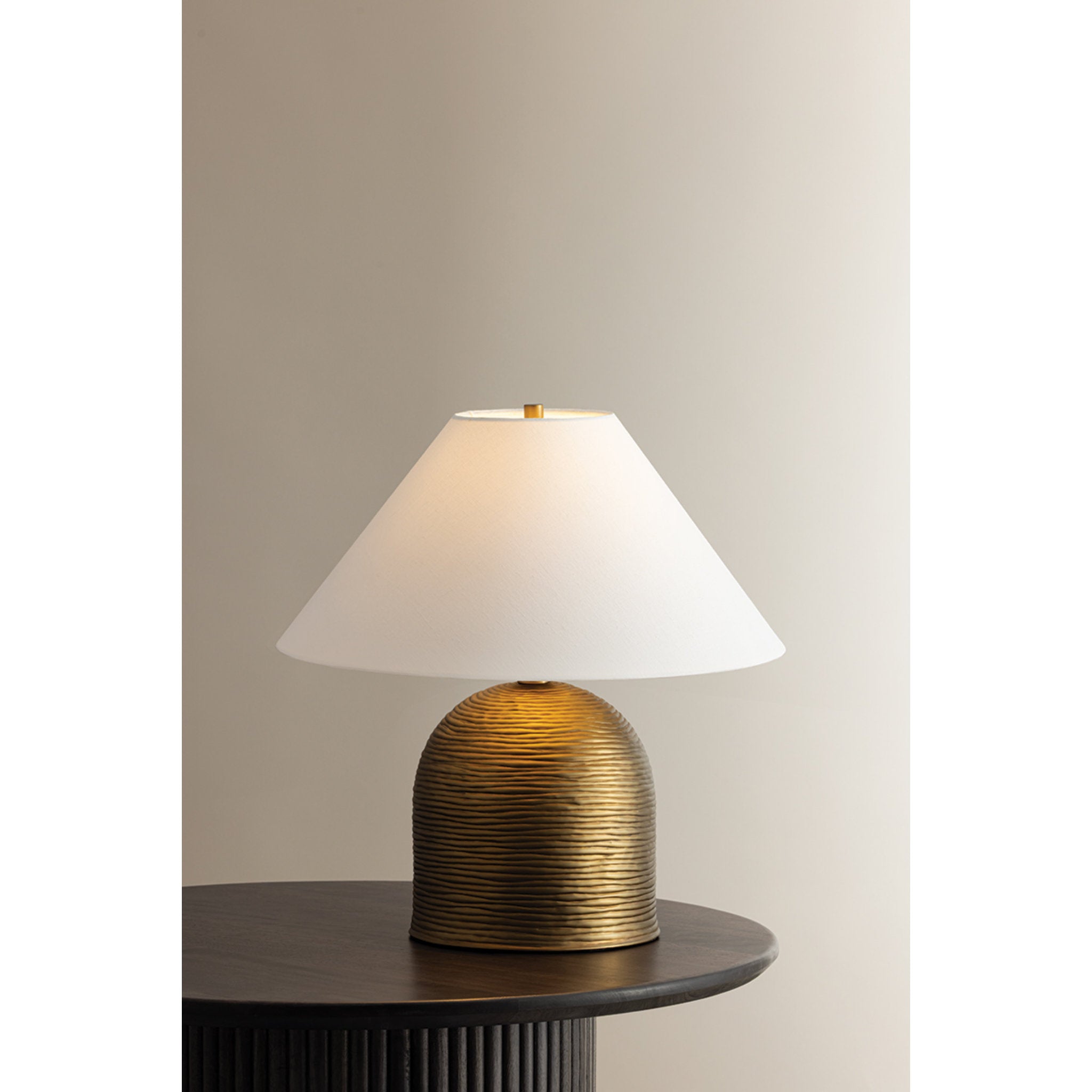 Arvin 1-Light Table Lamp in Patina Brass 19W x 20H