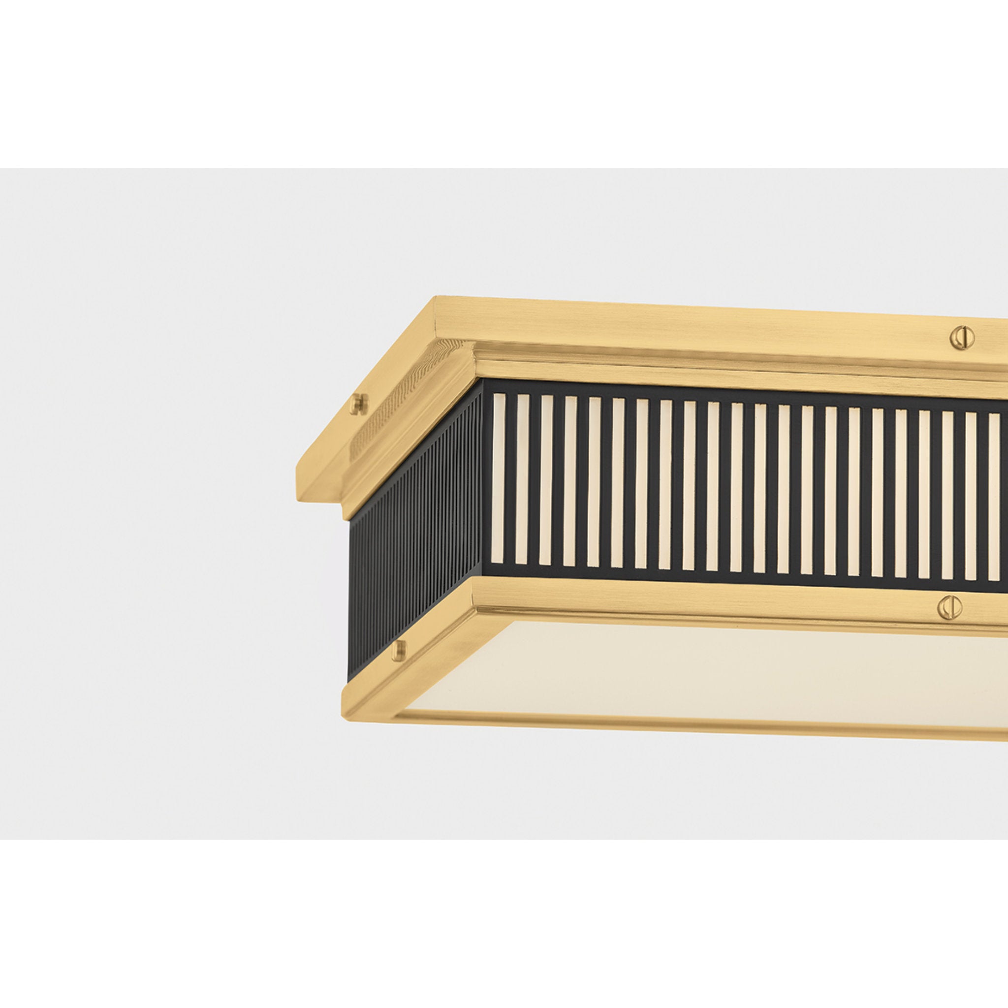 Ashdown 1-Light Flush Mount in Aged Brass by Mark D. Sikes 14L x 14W x 4H (Darkest Blue)