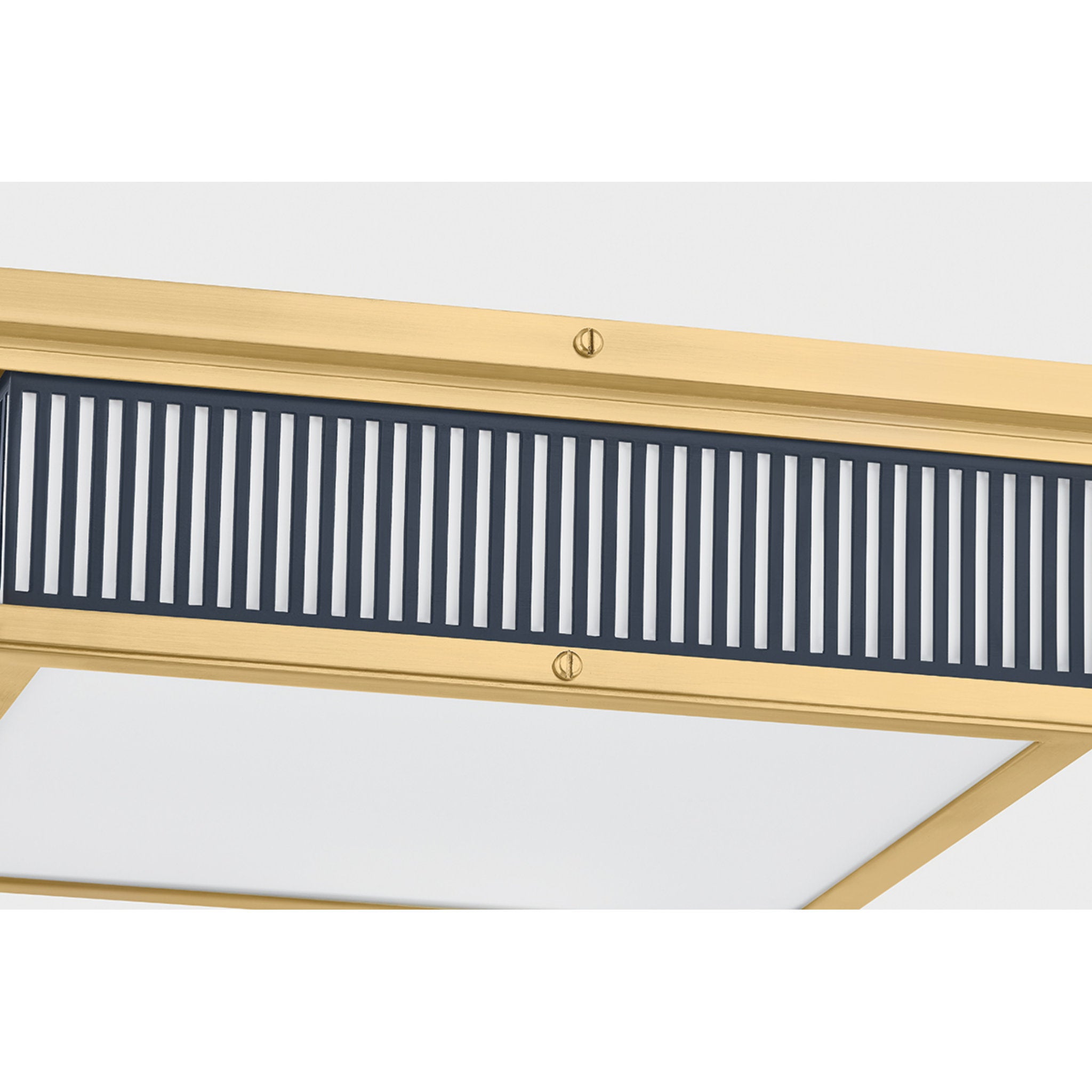 Ashdown 1-Light Flush Mount in Aged Brass by Mark D. Sikes 14L x 14W x 4H (Darkest Blue)