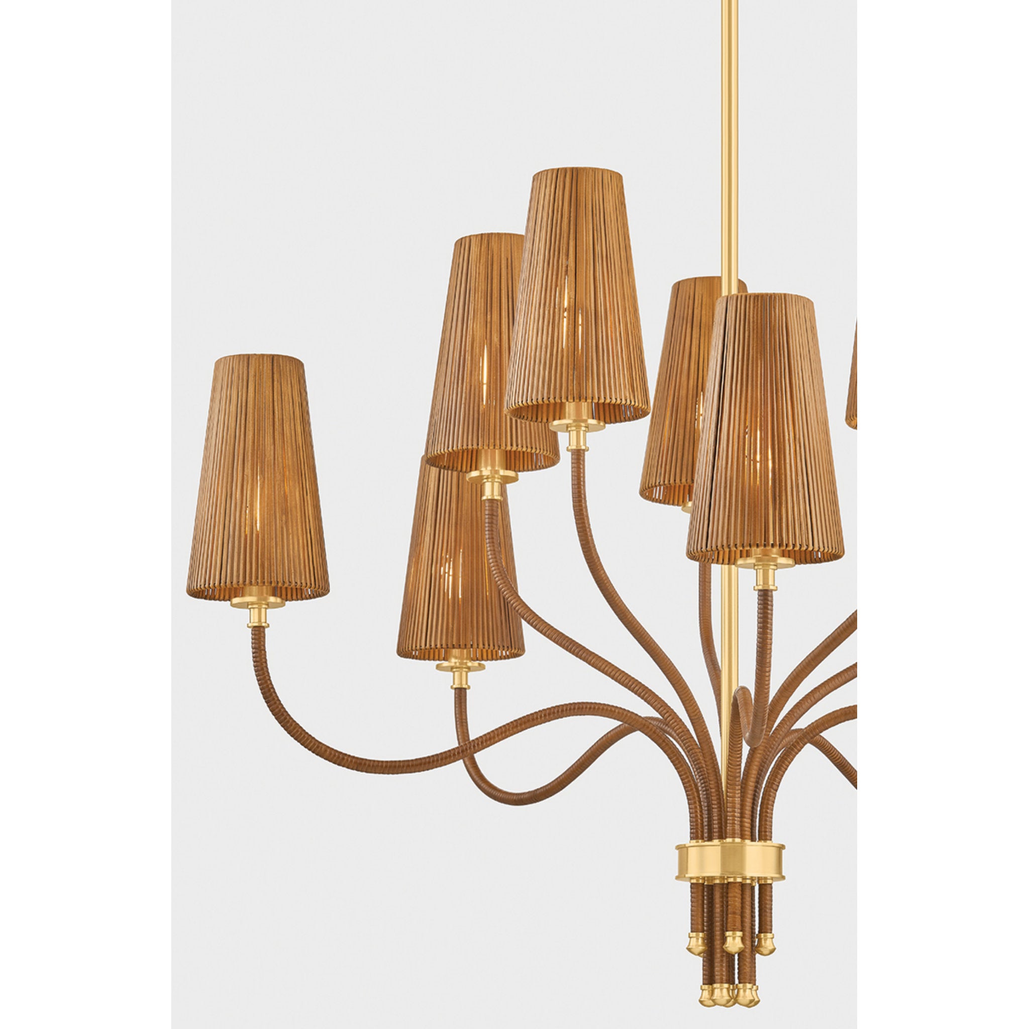 Atwood 10-Light Chandelier in Aged Brass 40W x 32.5H