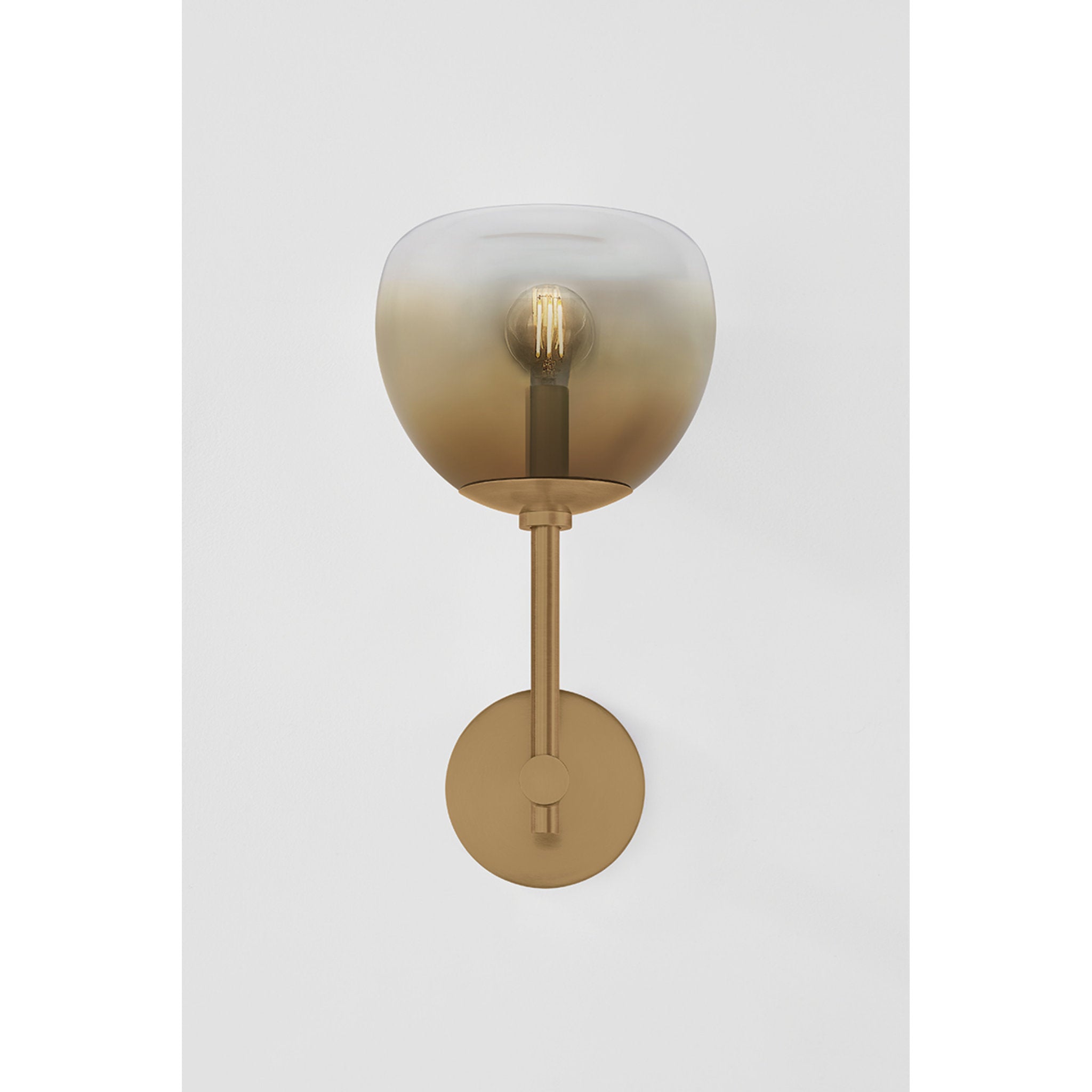 August 1-Light Wall Sconce in Patina Brass 7.75W x 15H