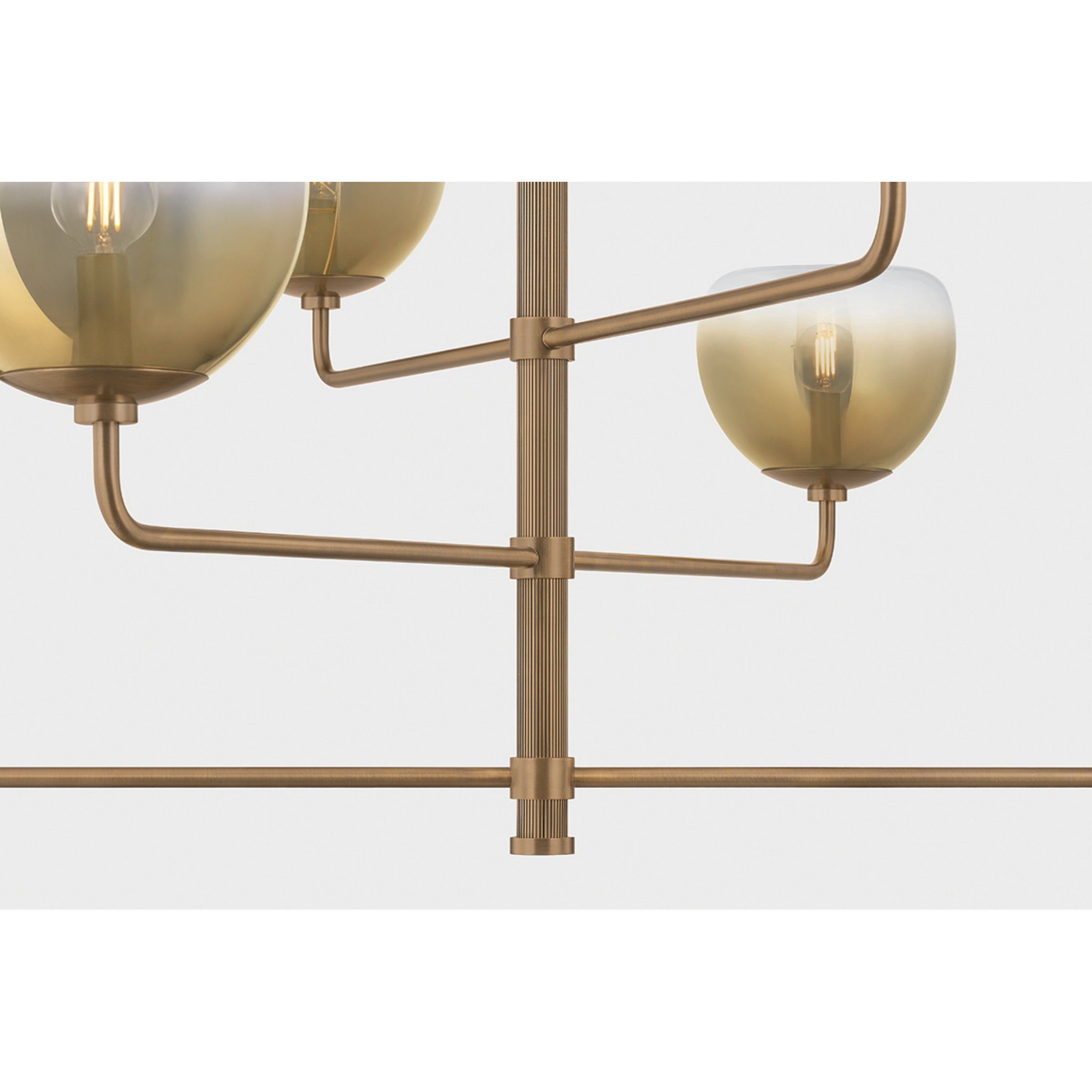 August 6-Light Chandelier in Patina Brass 45W x 22.75H