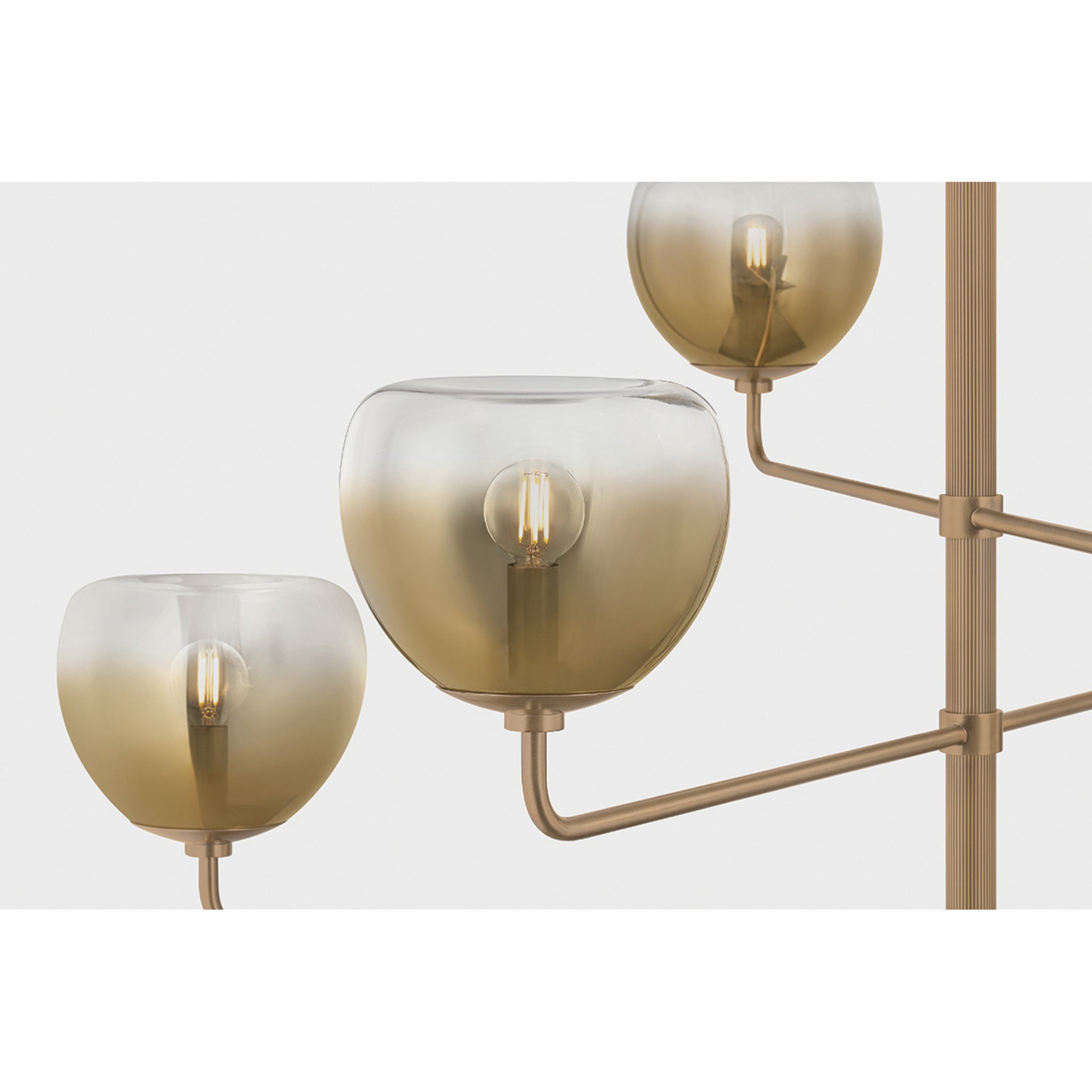 August 6-Light Chandelier in Patina Brass 45W x 22.75H
