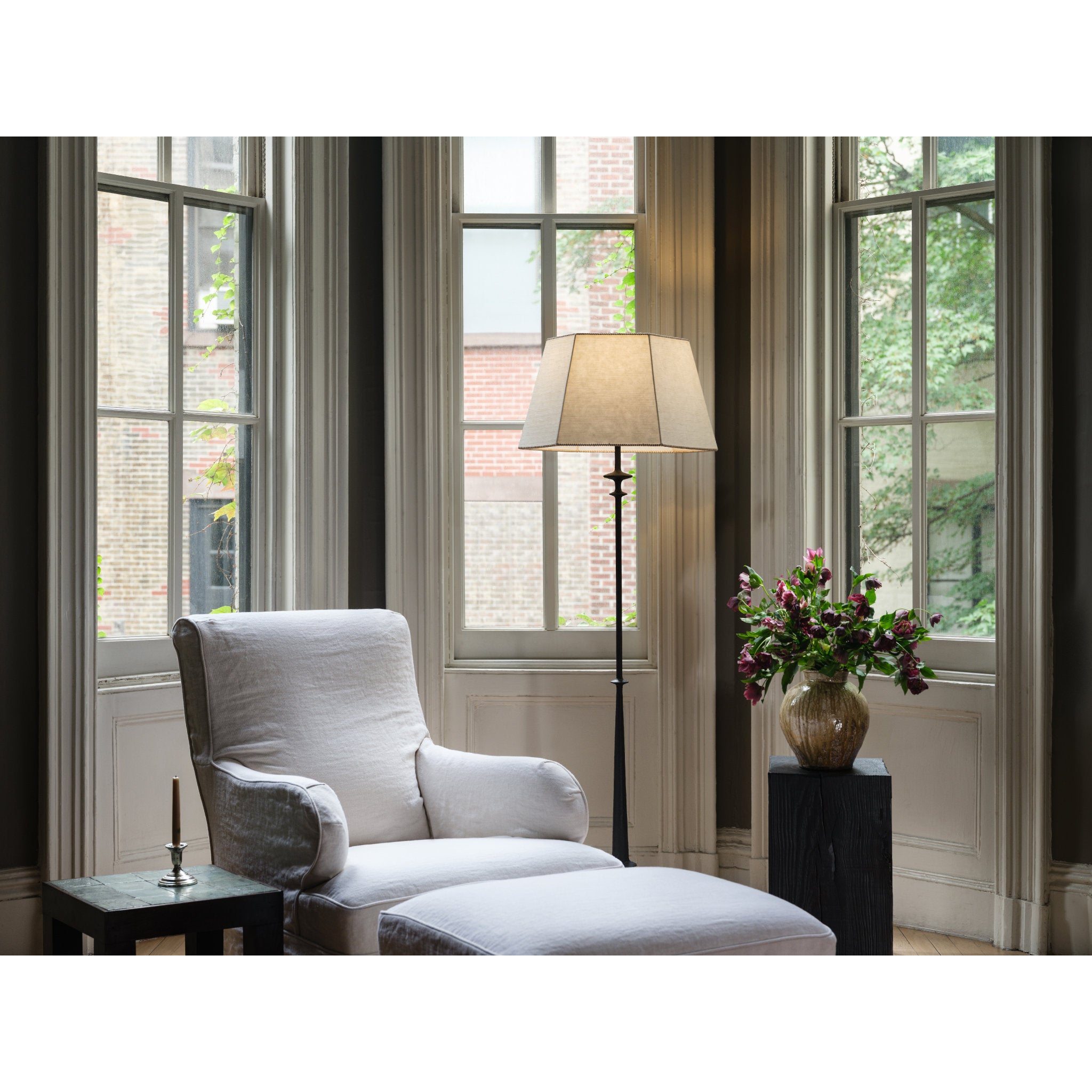 Celmins 1-Light Floor Lamp in Black Iron by Augusta Hoffman 22W x 64H
