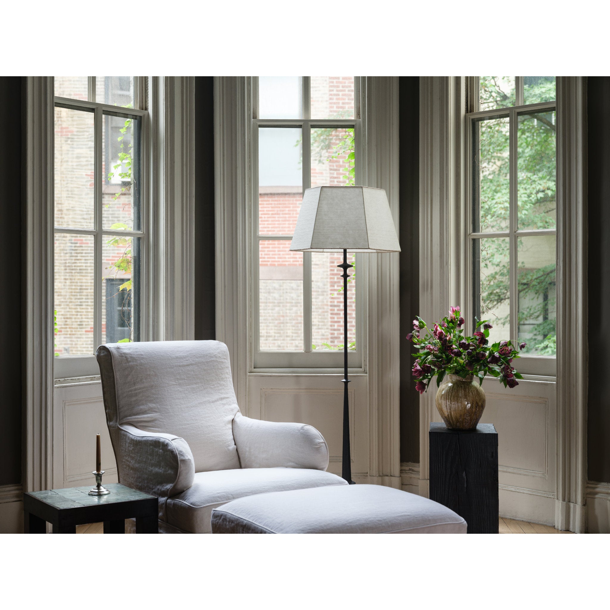 Celmins 1-Light Floor Lamp in Black Iron by Augusta Hoffman 22W x 64H
