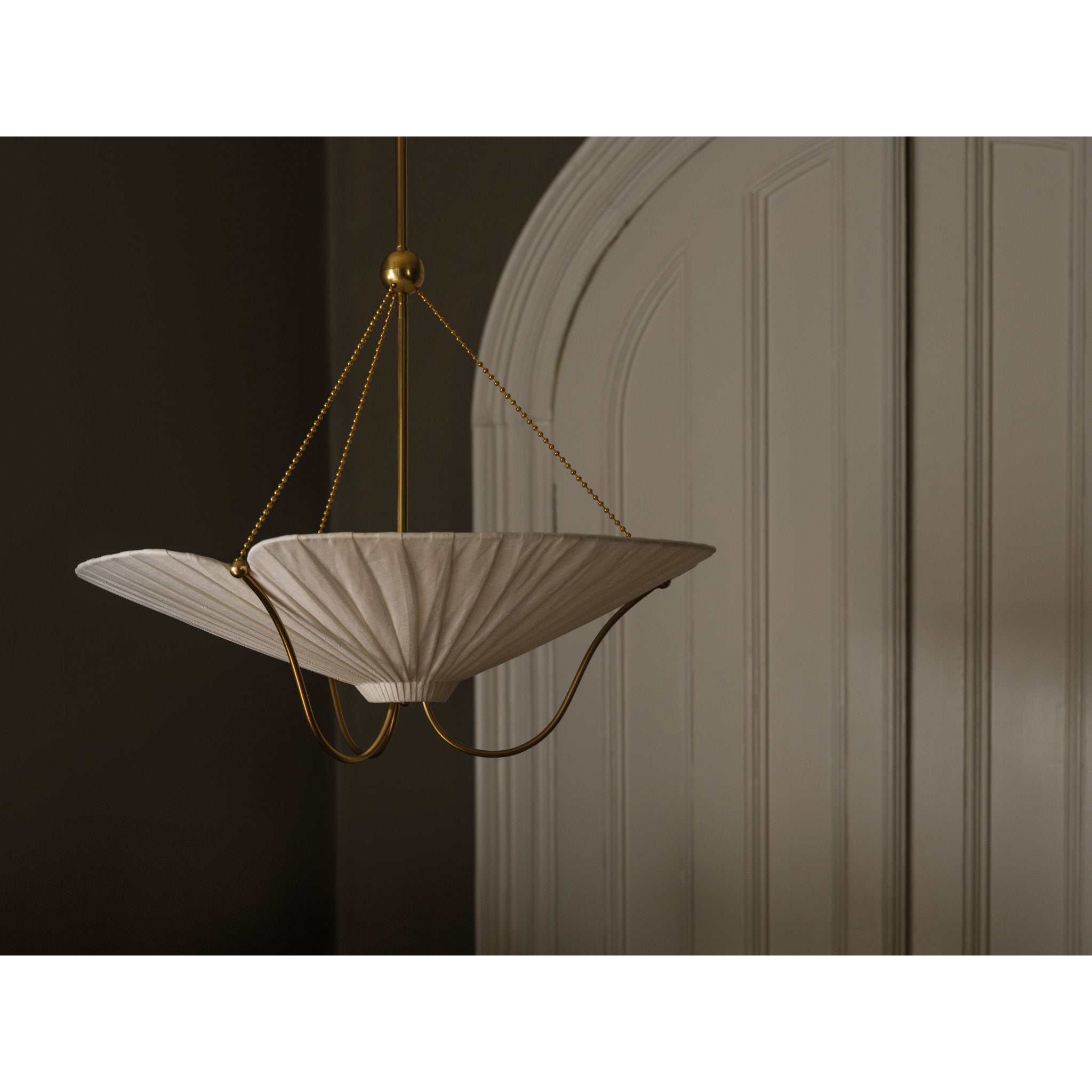 Gerhard 3-Light Pendant in Aged Brass by Augusta Hoffman 28W x 23.25H
