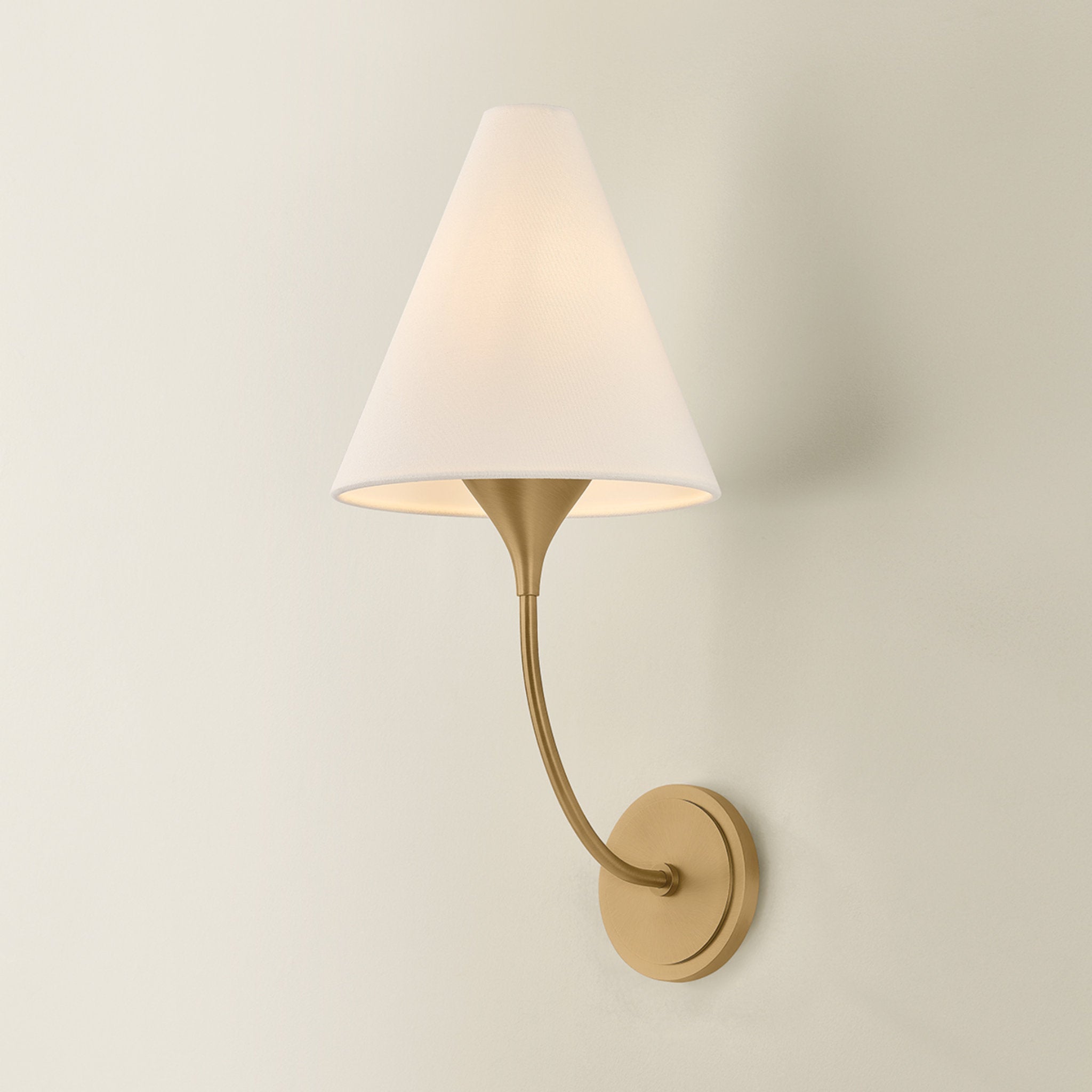 Evermore 1-Light Wall Sconce in Patina Brass by Lauren Liess 9W x 20.25H