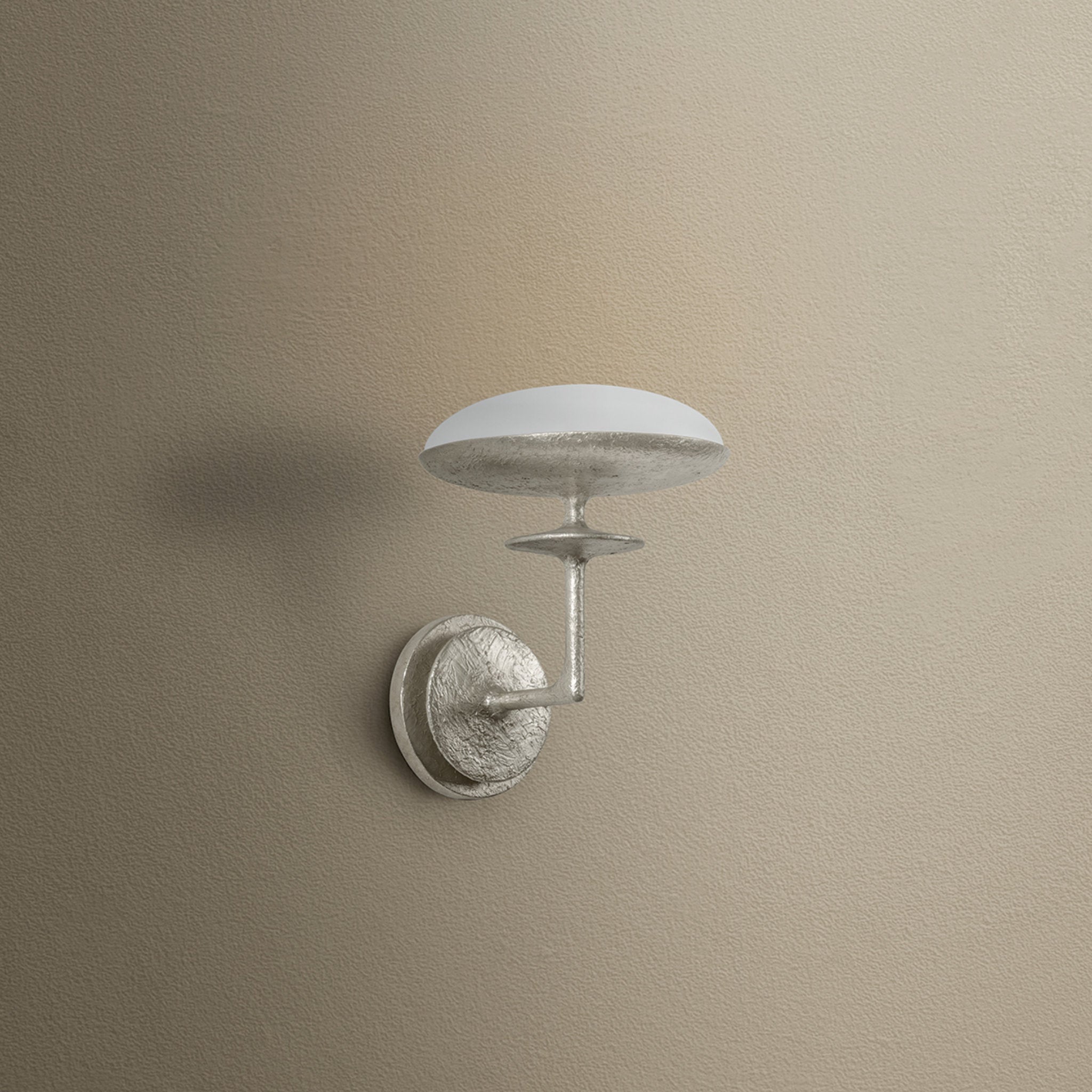 Pacific 1-Light Wall Sconce in Warm Silver Leaf 7.25W x 10.25H