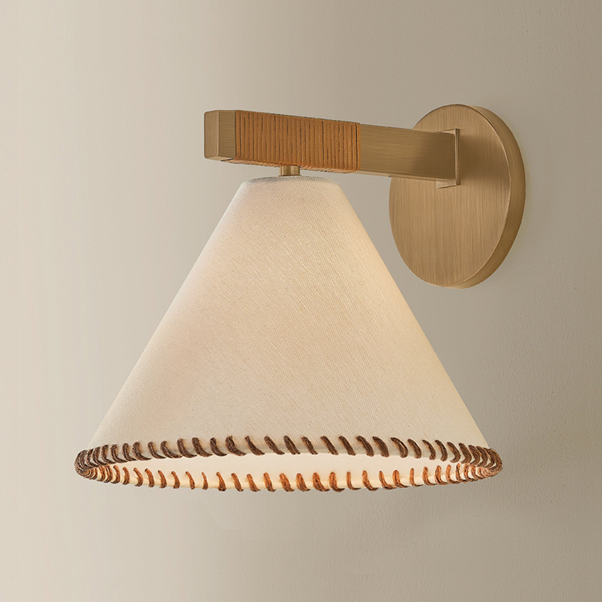 Stoney 1-Light Wall Sconce in Patina Brass 10.25W x 9.25H