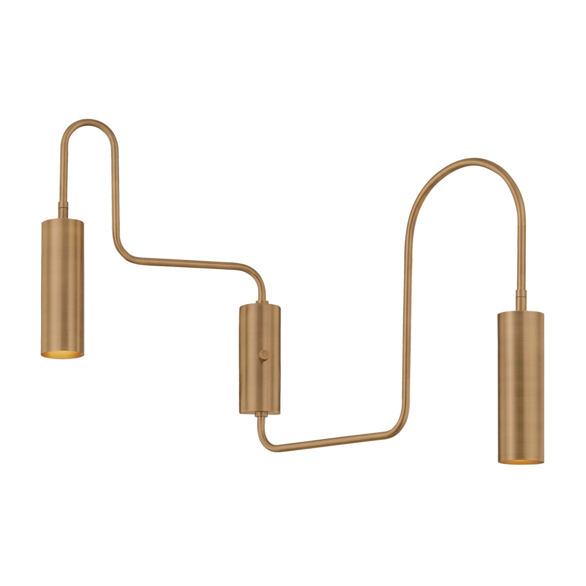 Lark 2-Light Wall Sconce in Patina Brass 21W x 20.25H