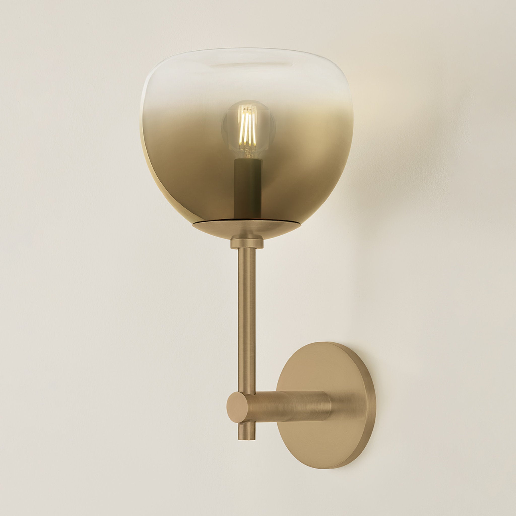 August 1-Light Wall Sconce in Patina Brass 7.75W x 15H