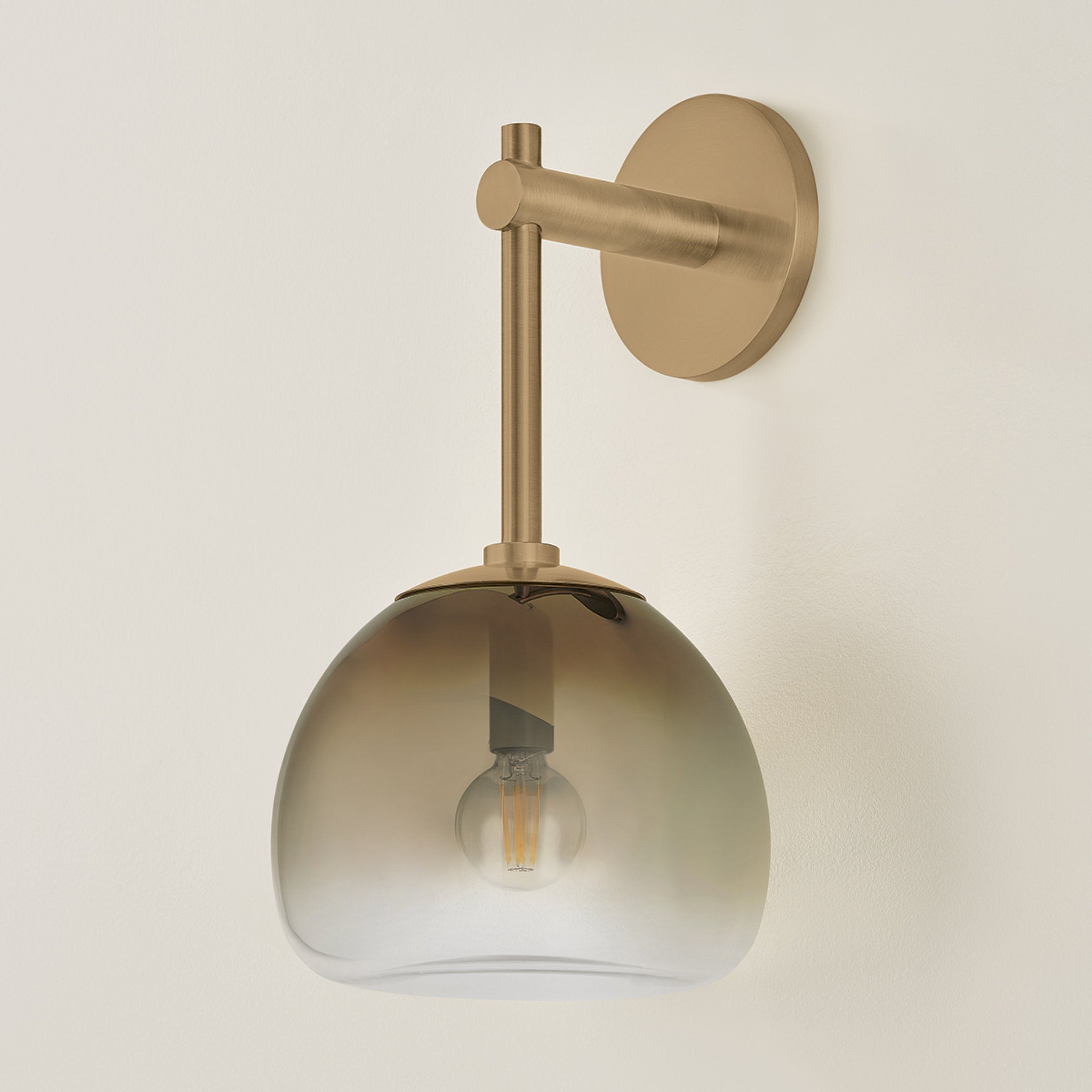 August 1-Light Wall Sconce in Patina Brass 7.75W x 15H