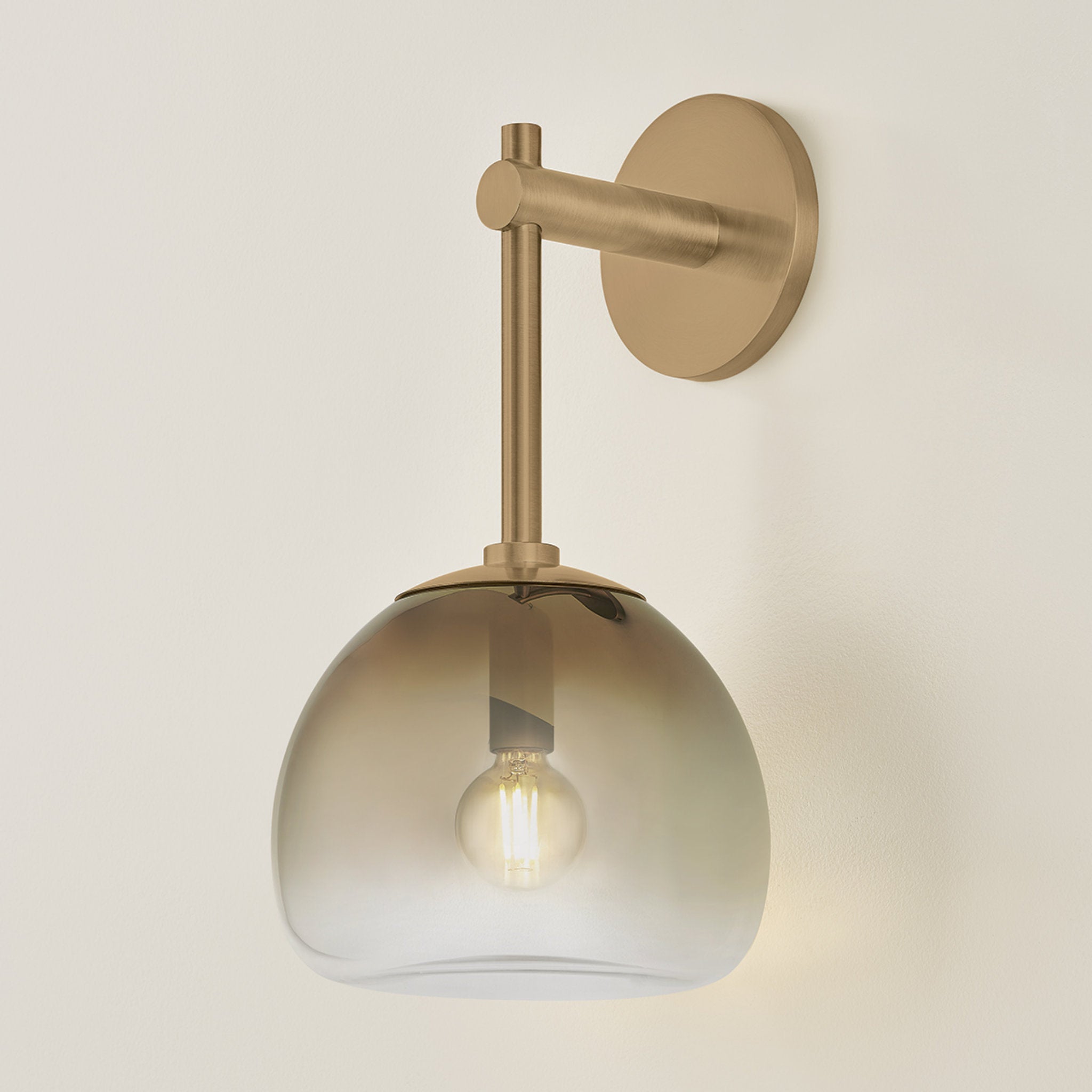 August 1-Light Wall Sconce in Patina Brass 7.75W x 15H