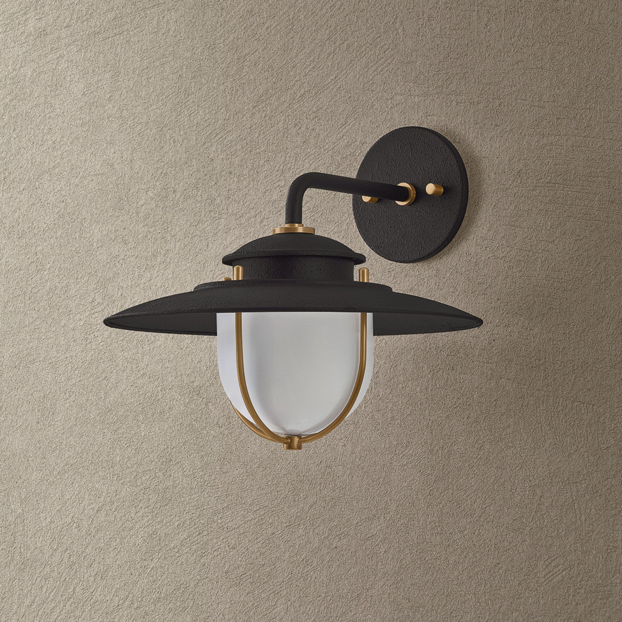 Greentree 1-Light Exterior Wall Sconce in Forged Iron 12W x 11H