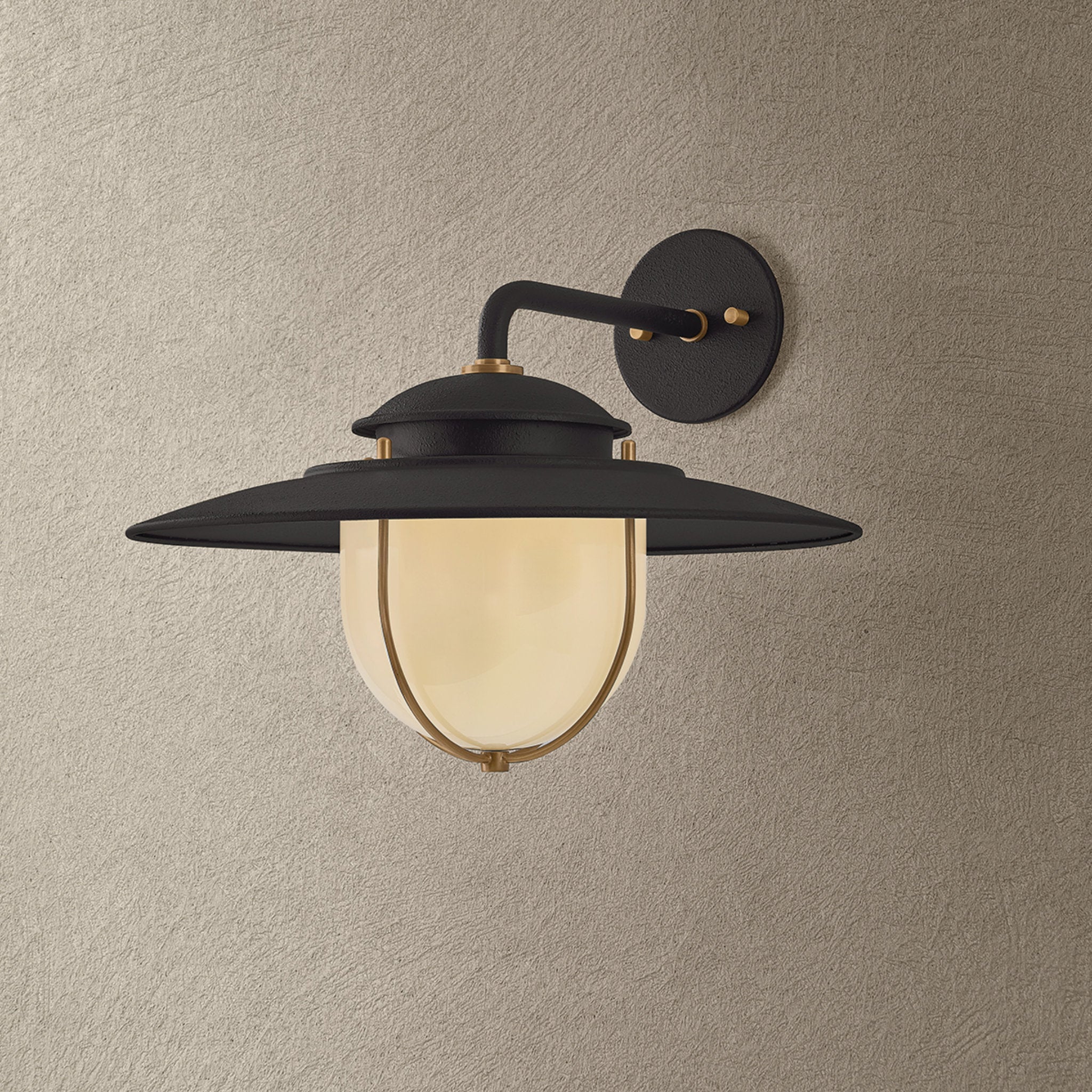Greentree 1-Light Exterior Wall Sconce in Forged Iron 16W x 13H