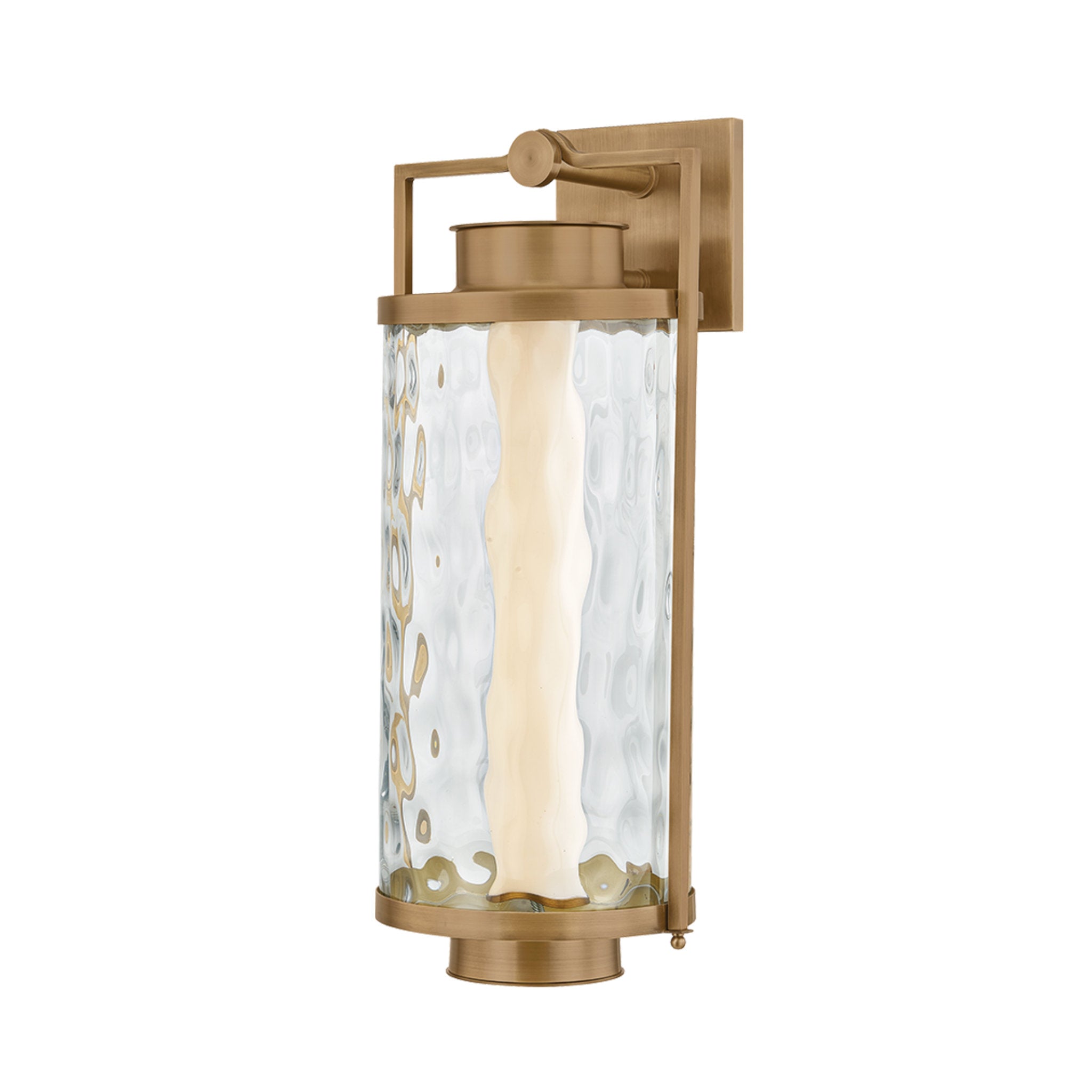 Haddock 1-Light Exterior Wall Sconce in Patina Brass 9.5W x 22.5H
