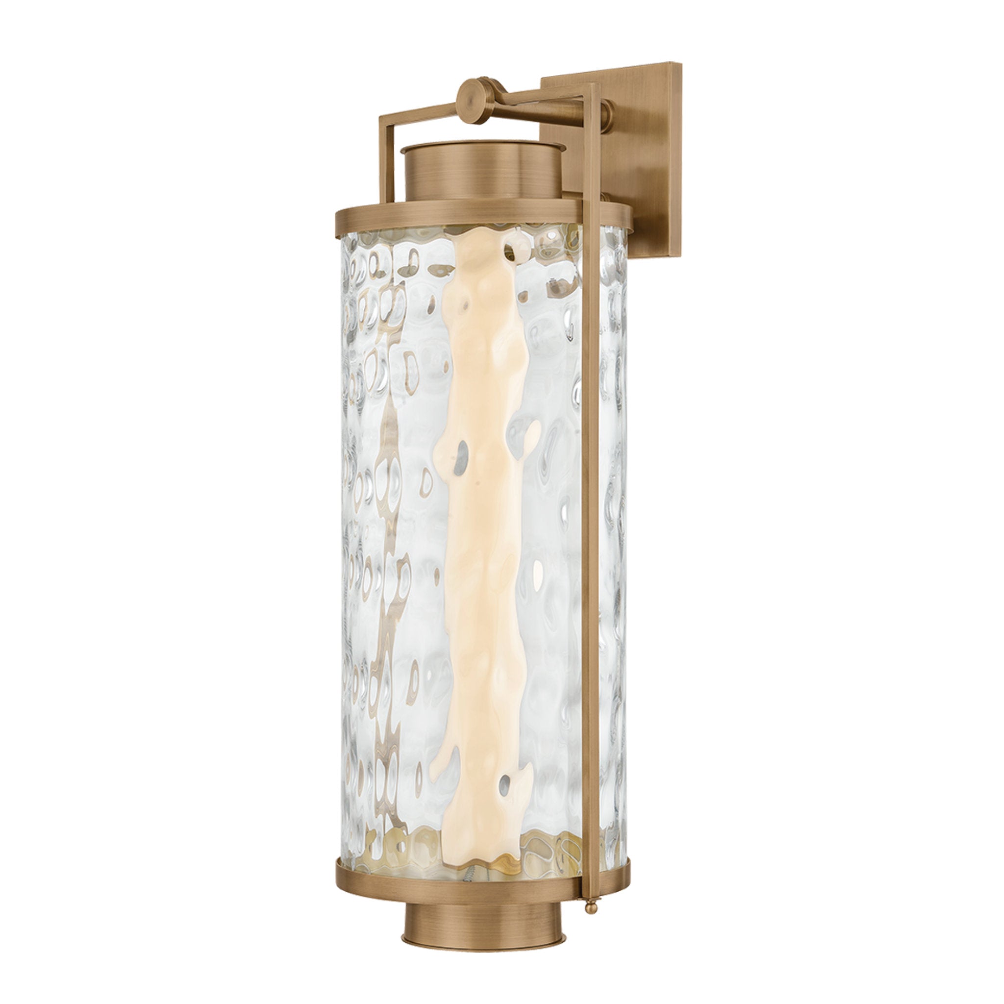 Haddock 1-Light Exterior Wall Sconce in Patina Brass 10.5W x 28H