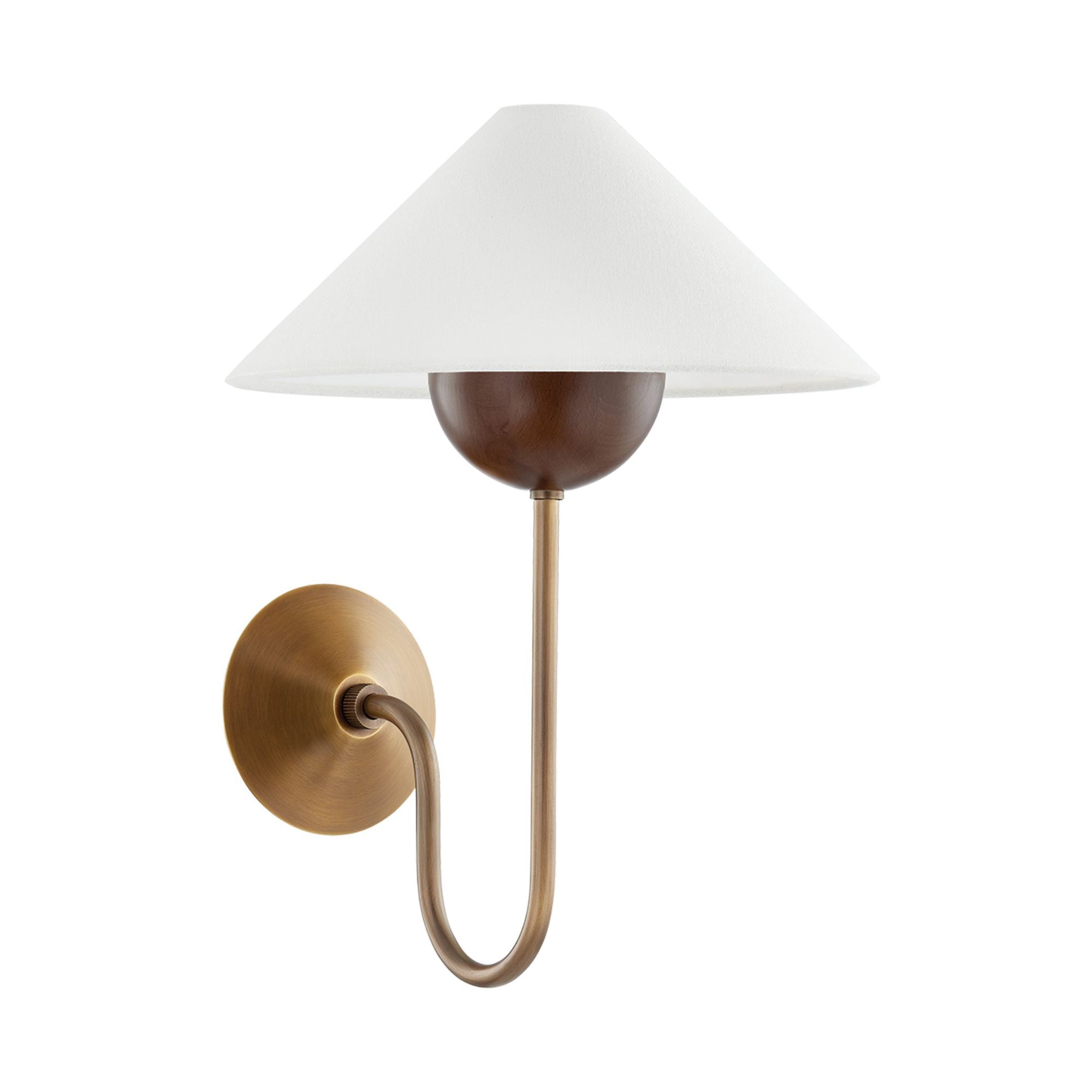 Evan Wall Sconce 1-Light LED in  Patina Brass 11.75W x 16H