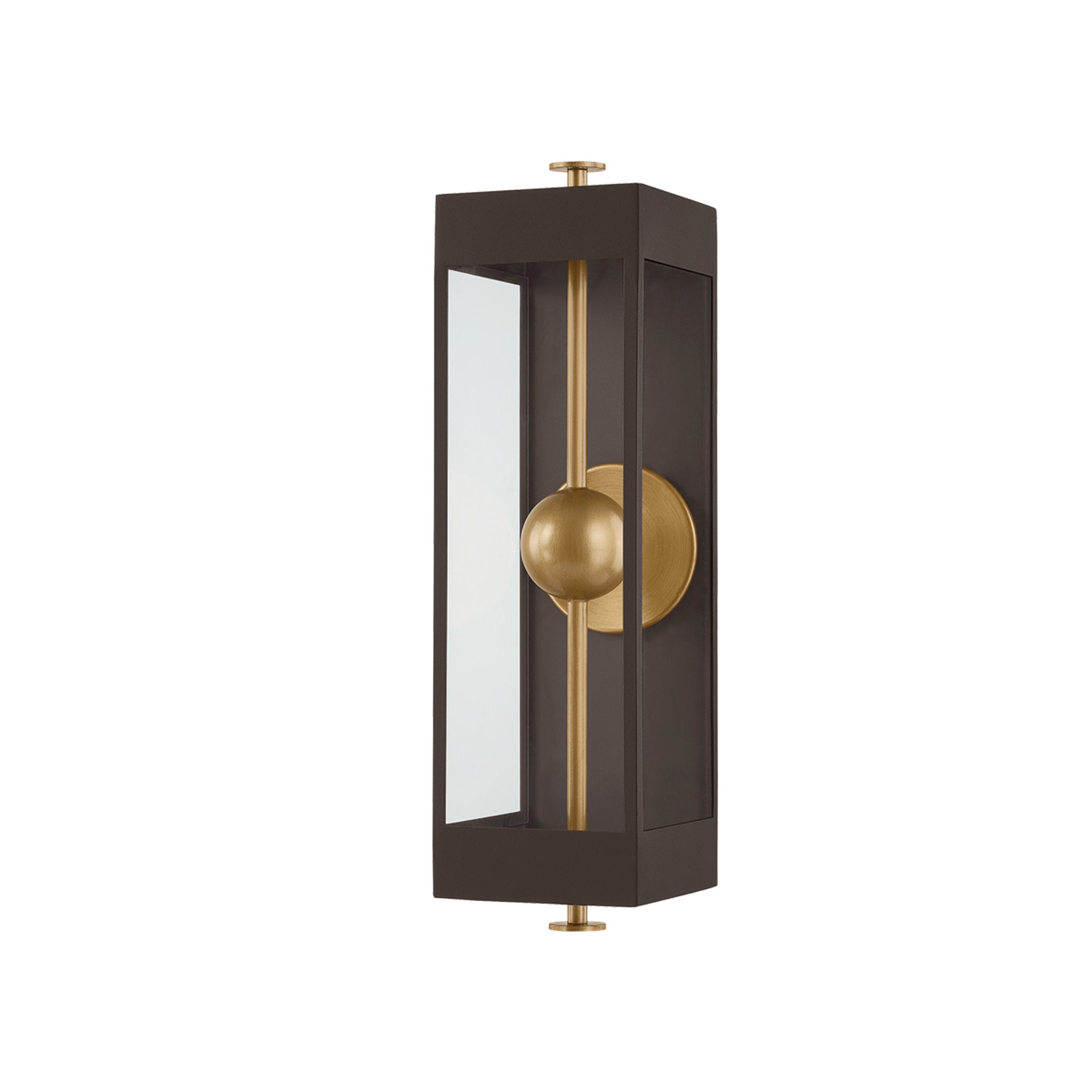 Garvey 1-Light Exterior Wall Sconce in Textured Bronze 6W x 21H