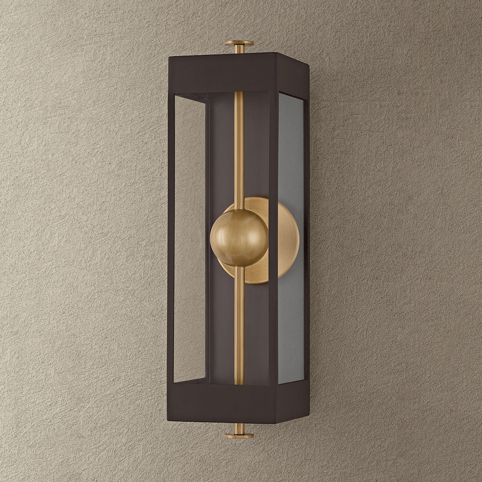 Garvey 1-Light Exterior Wall Sconce in Textured Bronze 6W x 21H