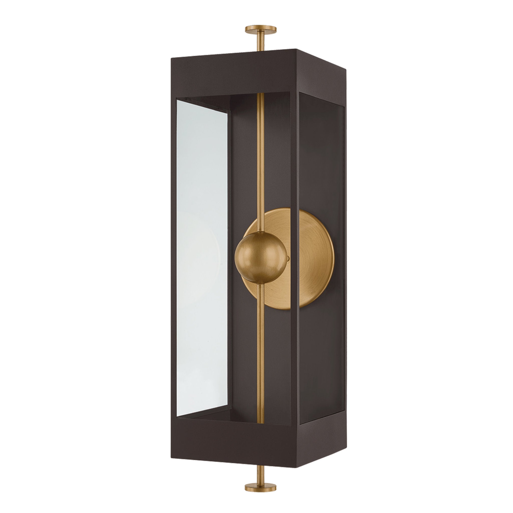 Garvey 1-Light Exterior Wall Sconce in Textured Bronze 10W x 34.25H