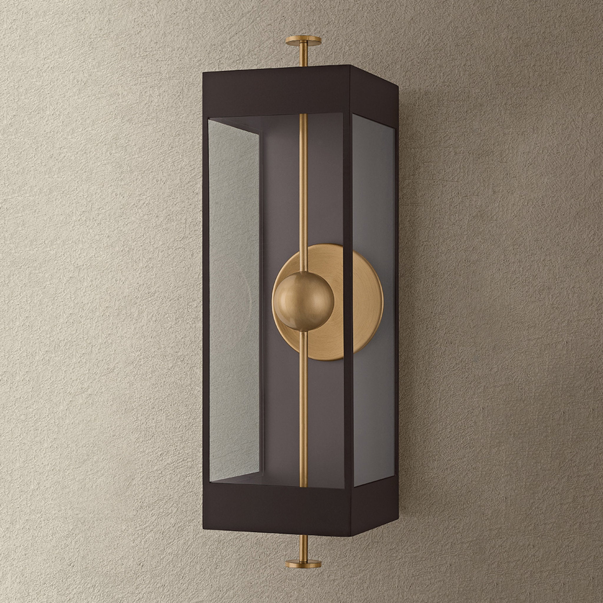 Garvey 1-Light Exterior Wall Sconce in Textured Bronze 10W x 34.25H